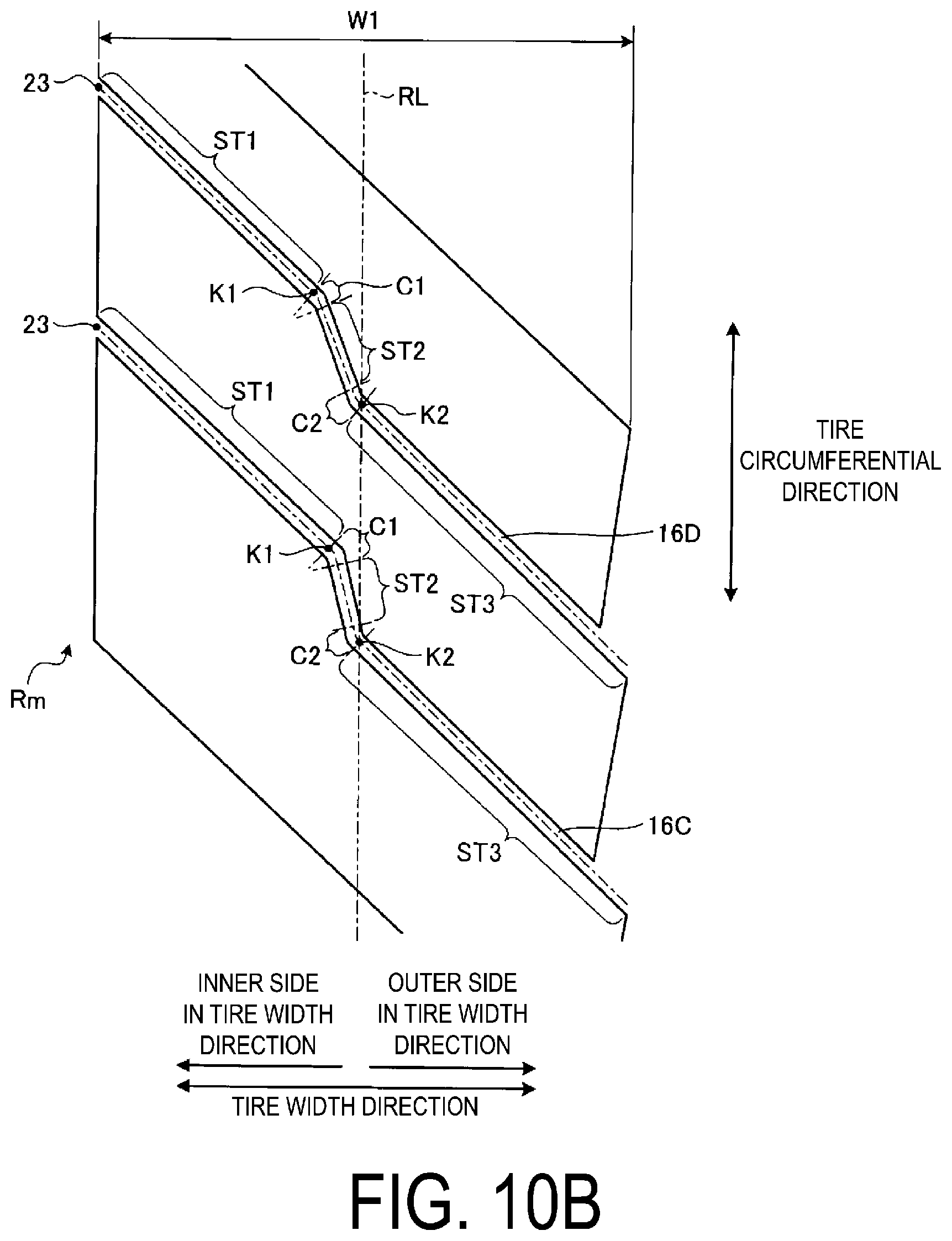 Patent US12576674 Figure 13 – Pneumatic tire