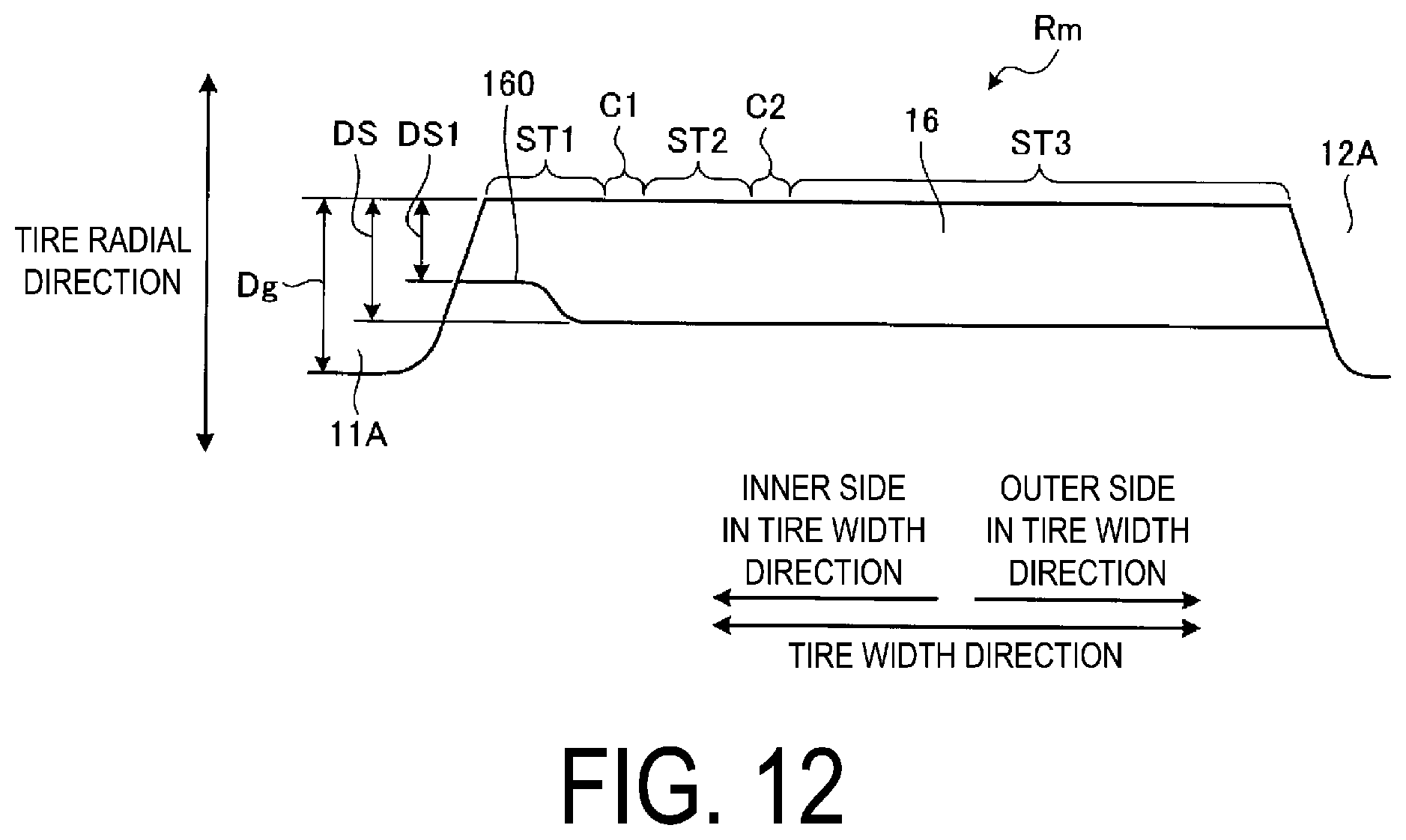 Patent US12576674 Figure 15 – Pneumatic tire
