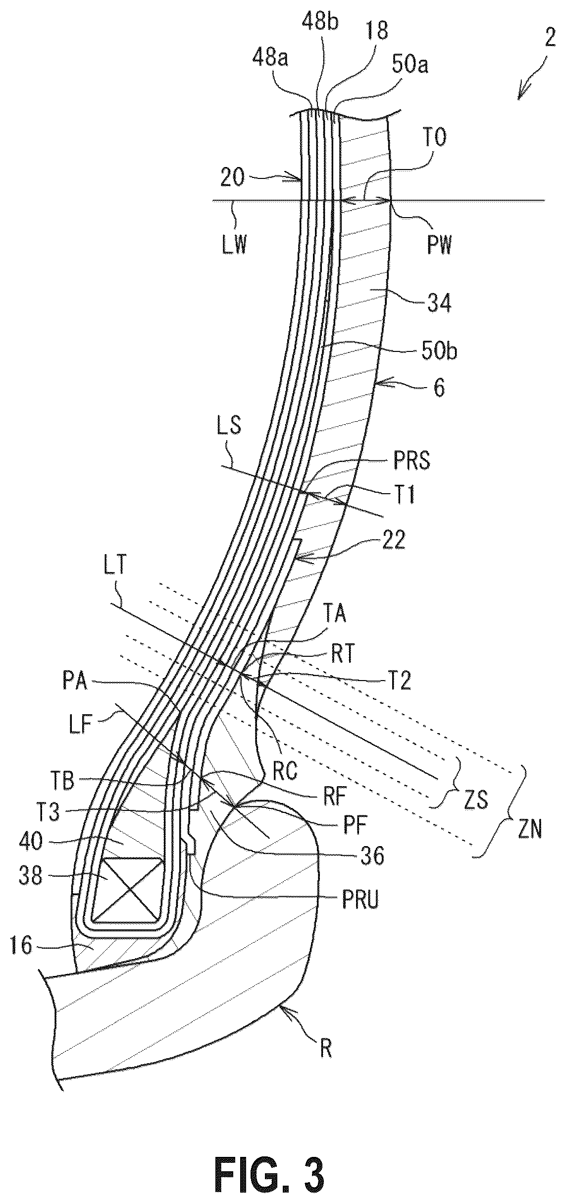 Patent US12576675 Figure 3 – Tire