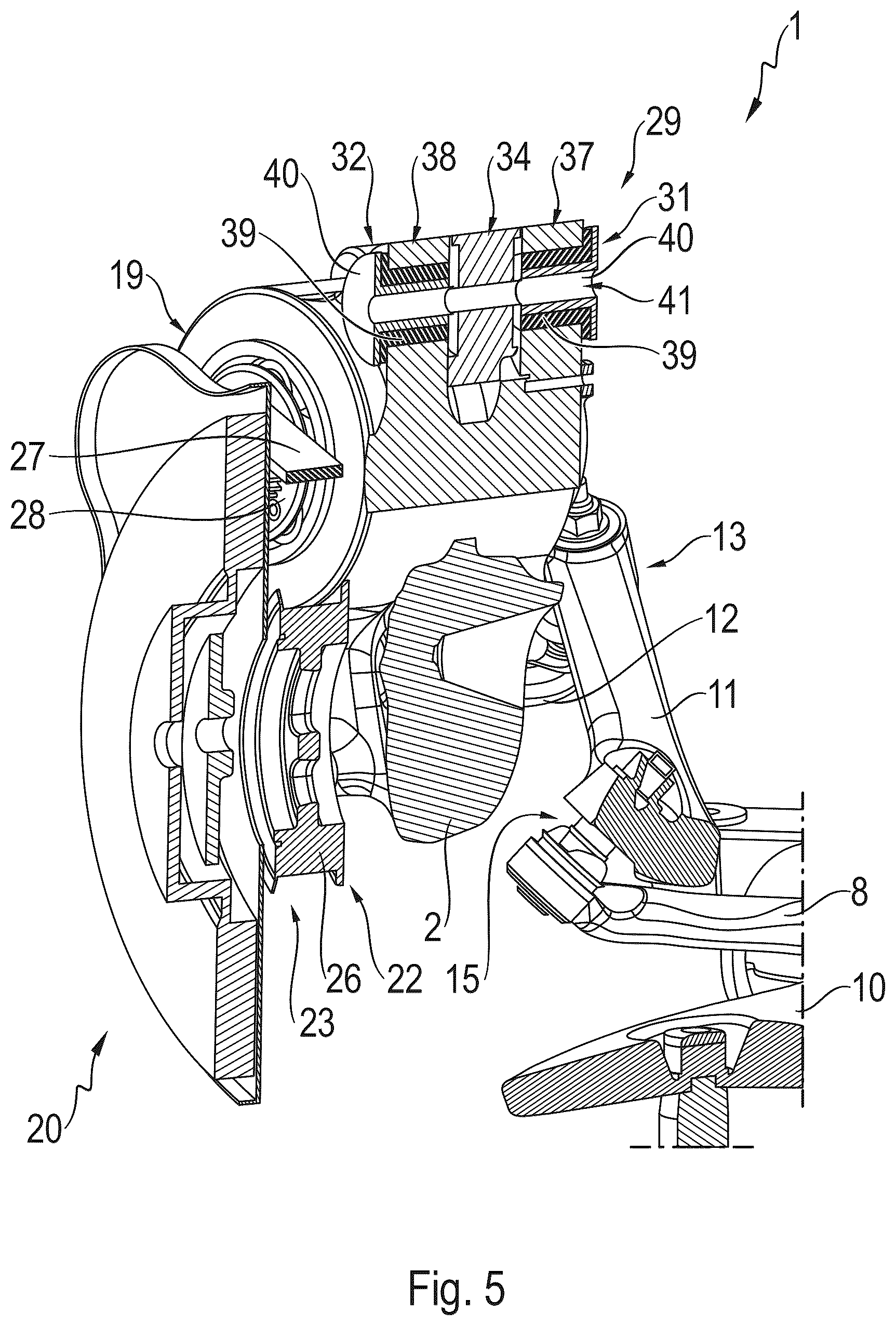Patent US12576681 Figure 5 – Wheel suspension for a wheel of a vehicle