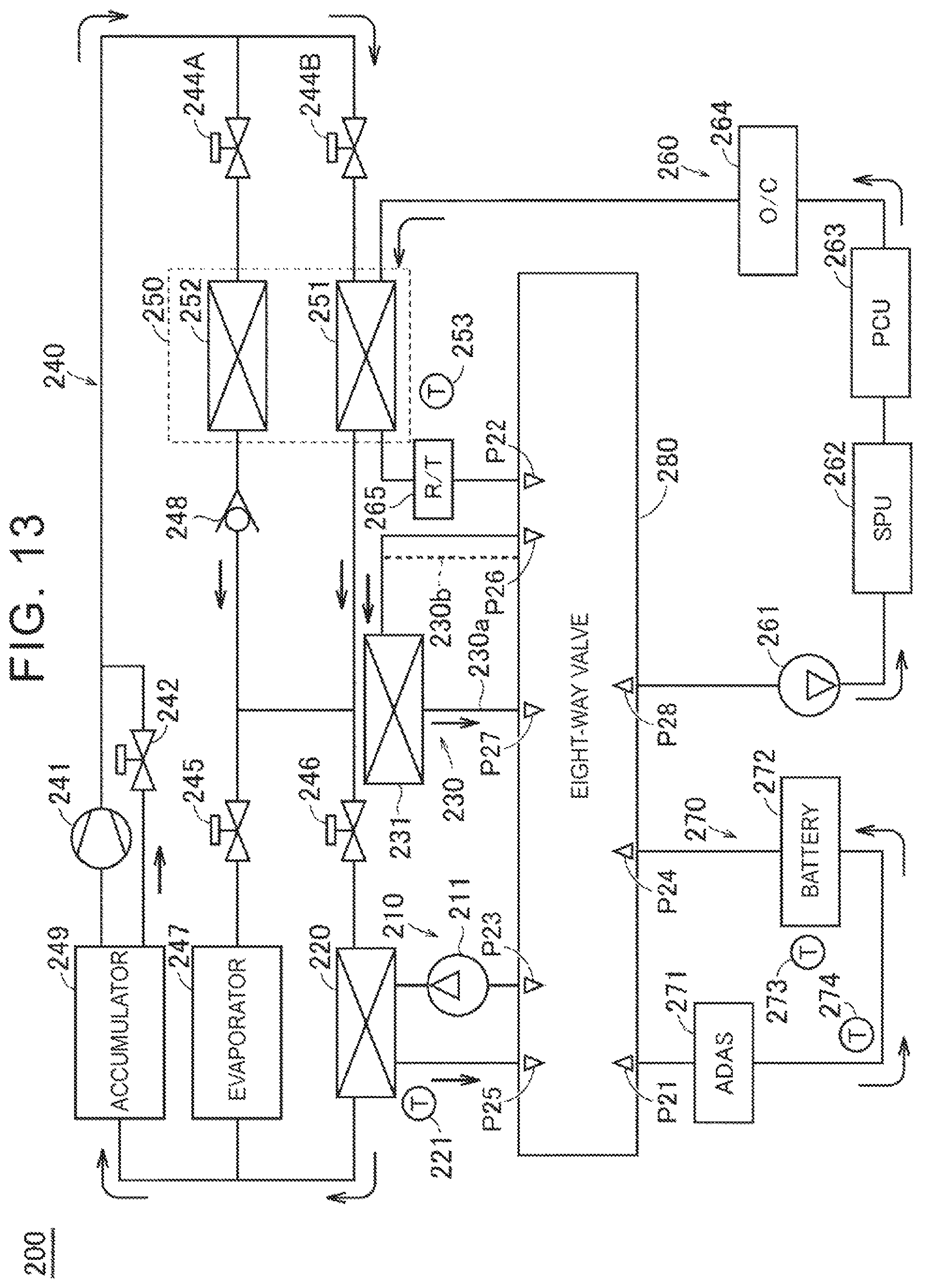 Patent US12576687 Figure 13 – Thermal management system, vehicle including the same, and method for controlling thermal management circuit