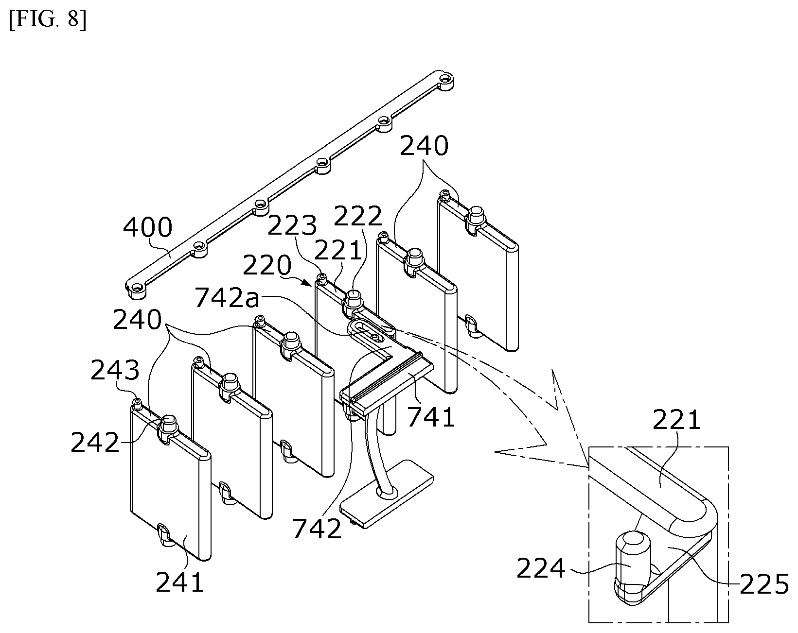 Patent US12576695 Figure 8 – Vehicle air vent