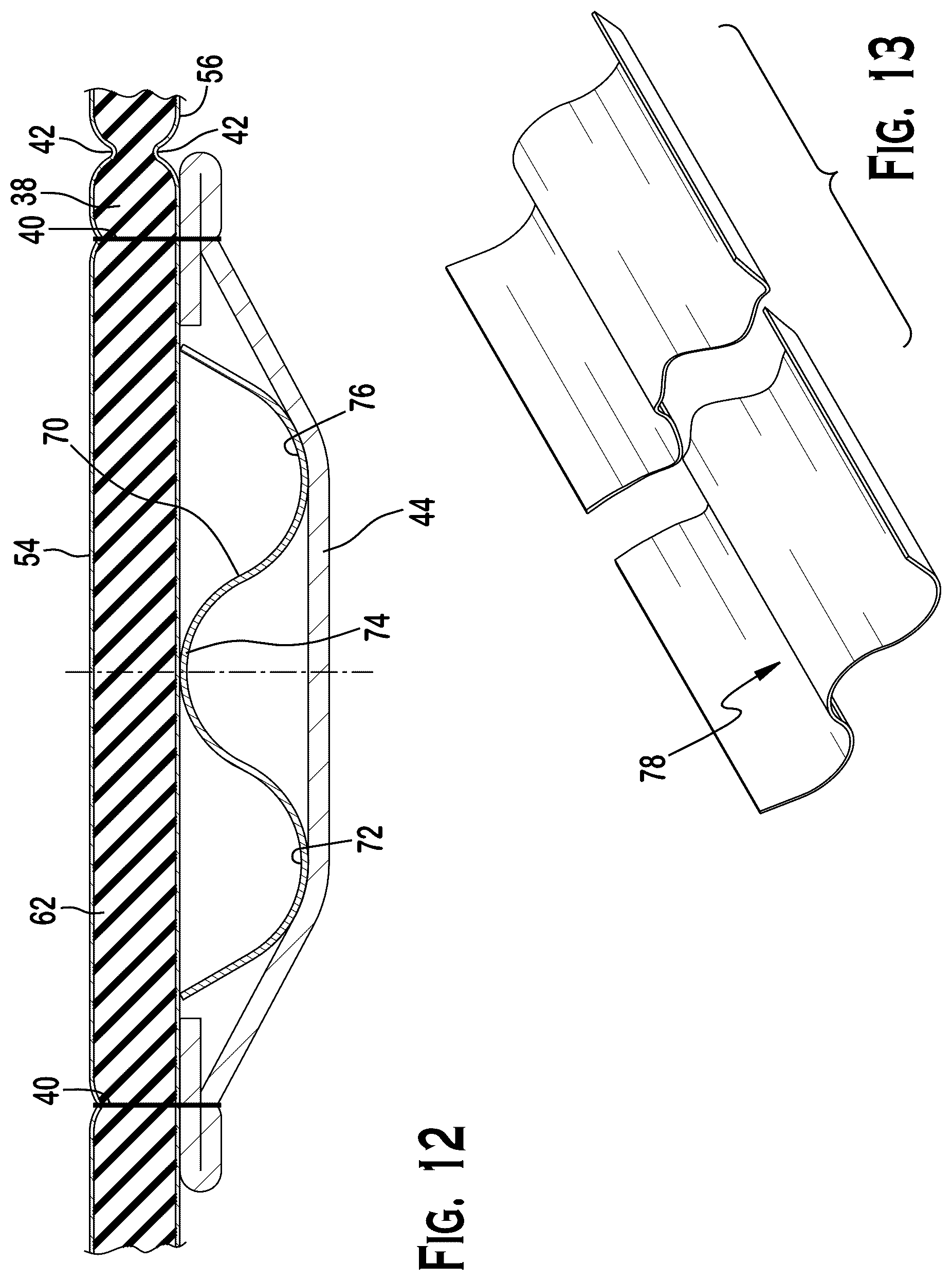 Patent US12576697 Figure 10 – Reinforcement element for sun shades, buckle resistant sun shades, sun shades for vehicles, and method of making same