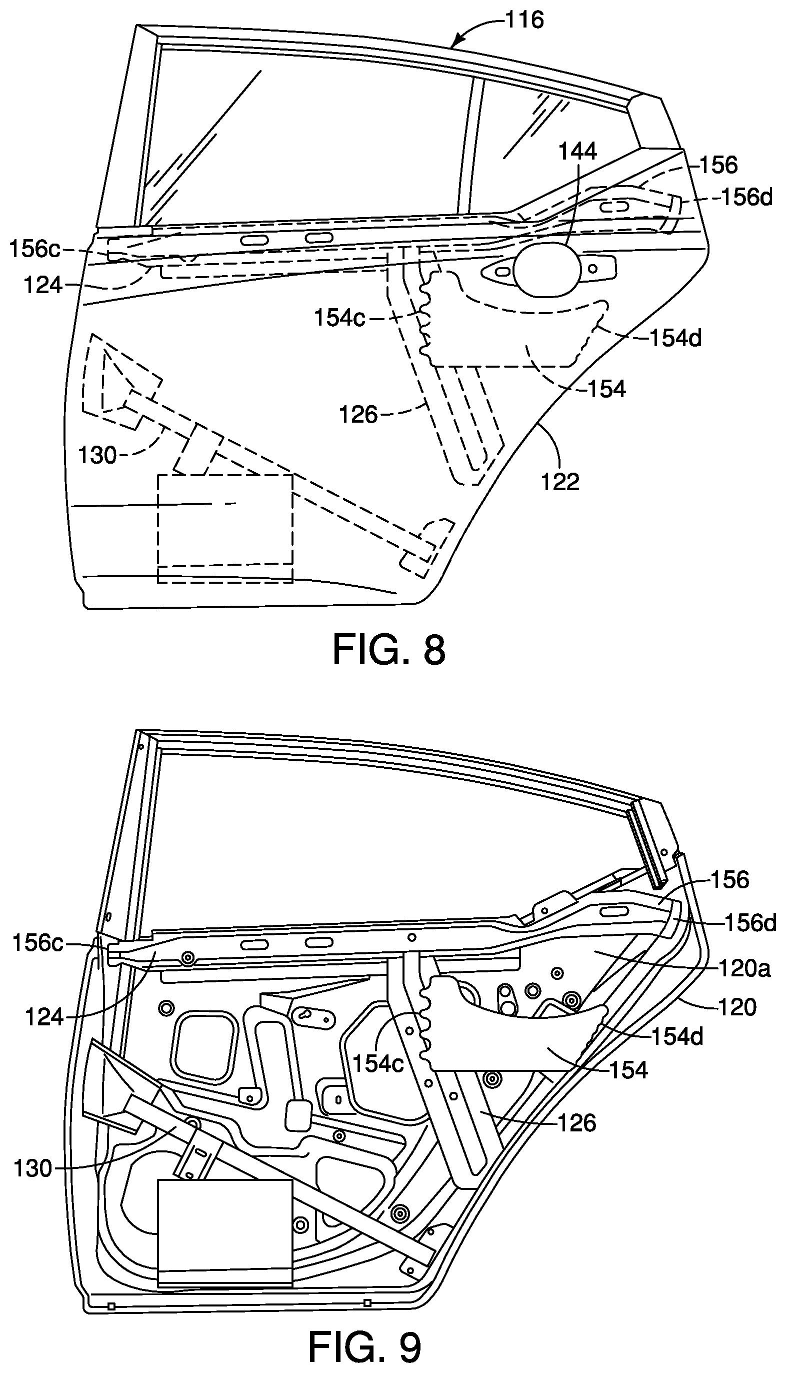 Patent US12576698 Figure 5 – Vehicle door assembly
