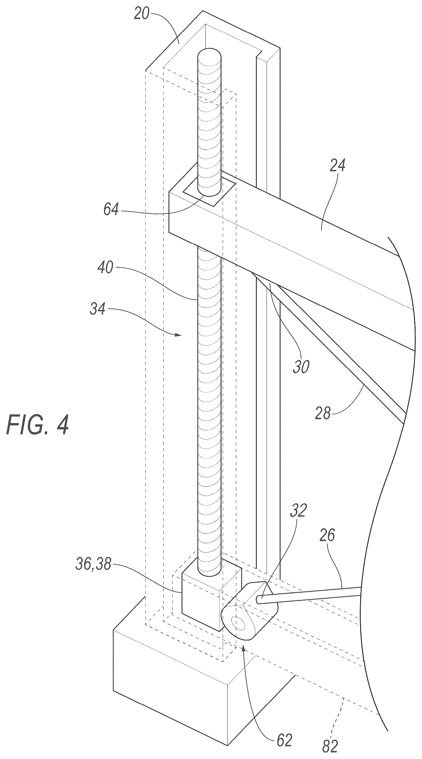 Patent US12576699 Figure 4 – Cable deployable across vehicle door opening