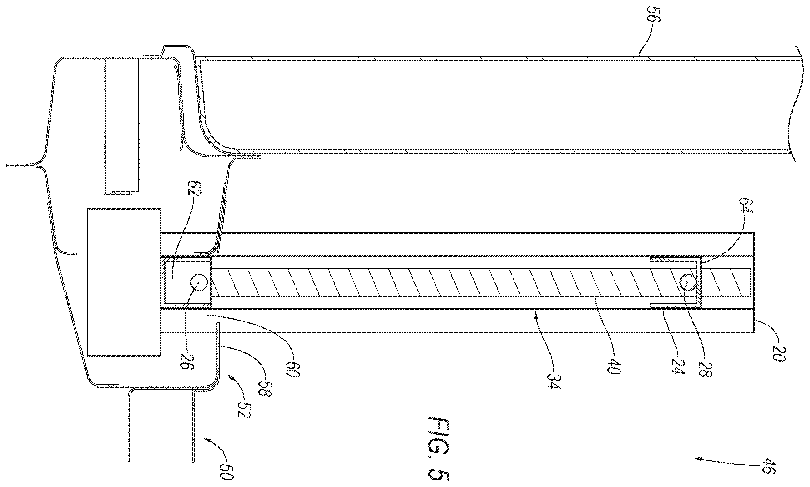 Patent US12576699 Figure 5 – Cable deployable across vehicle door opening
