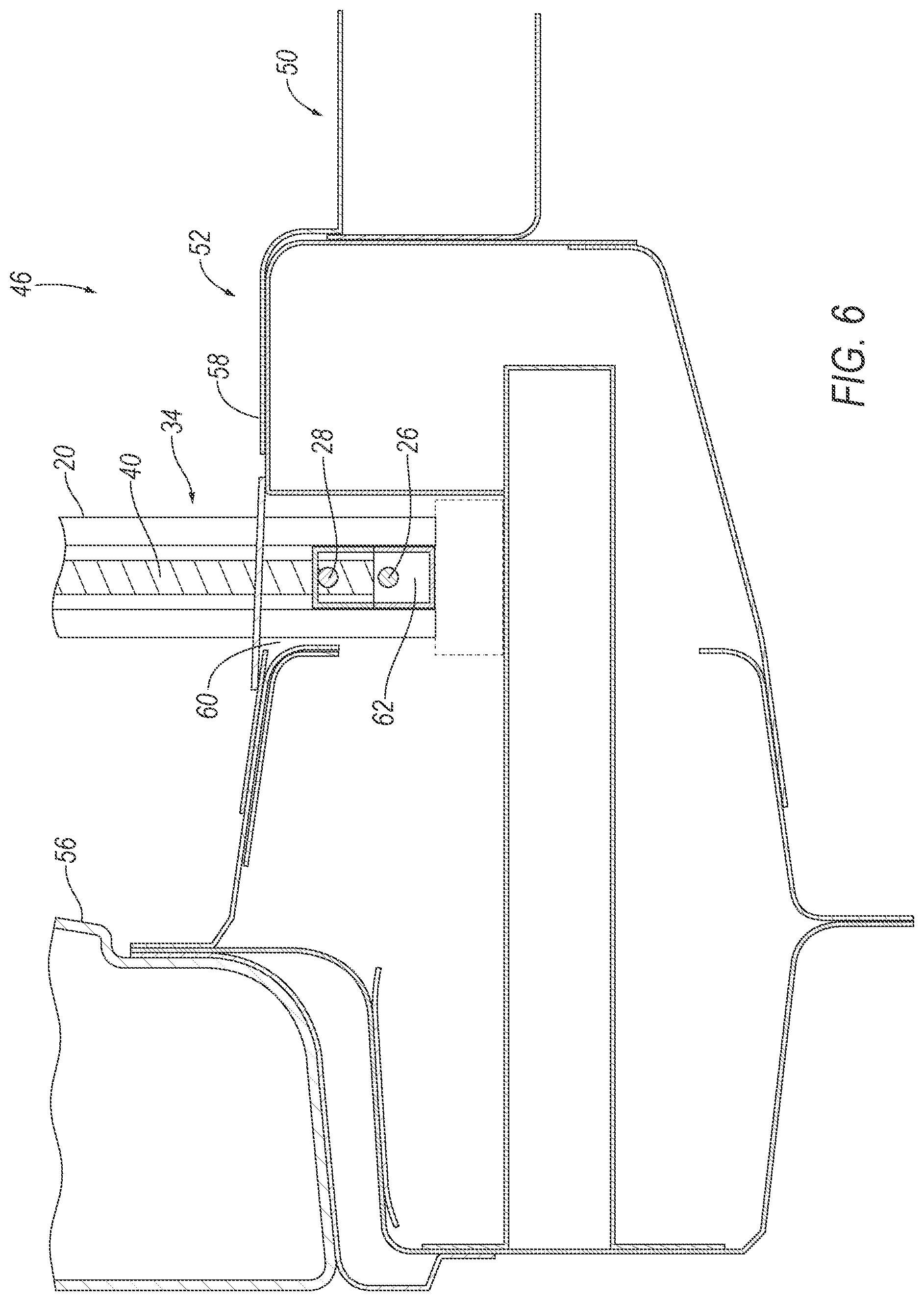 Patent US12576699 Figure 6 – Cable deployable across vehicle door opening