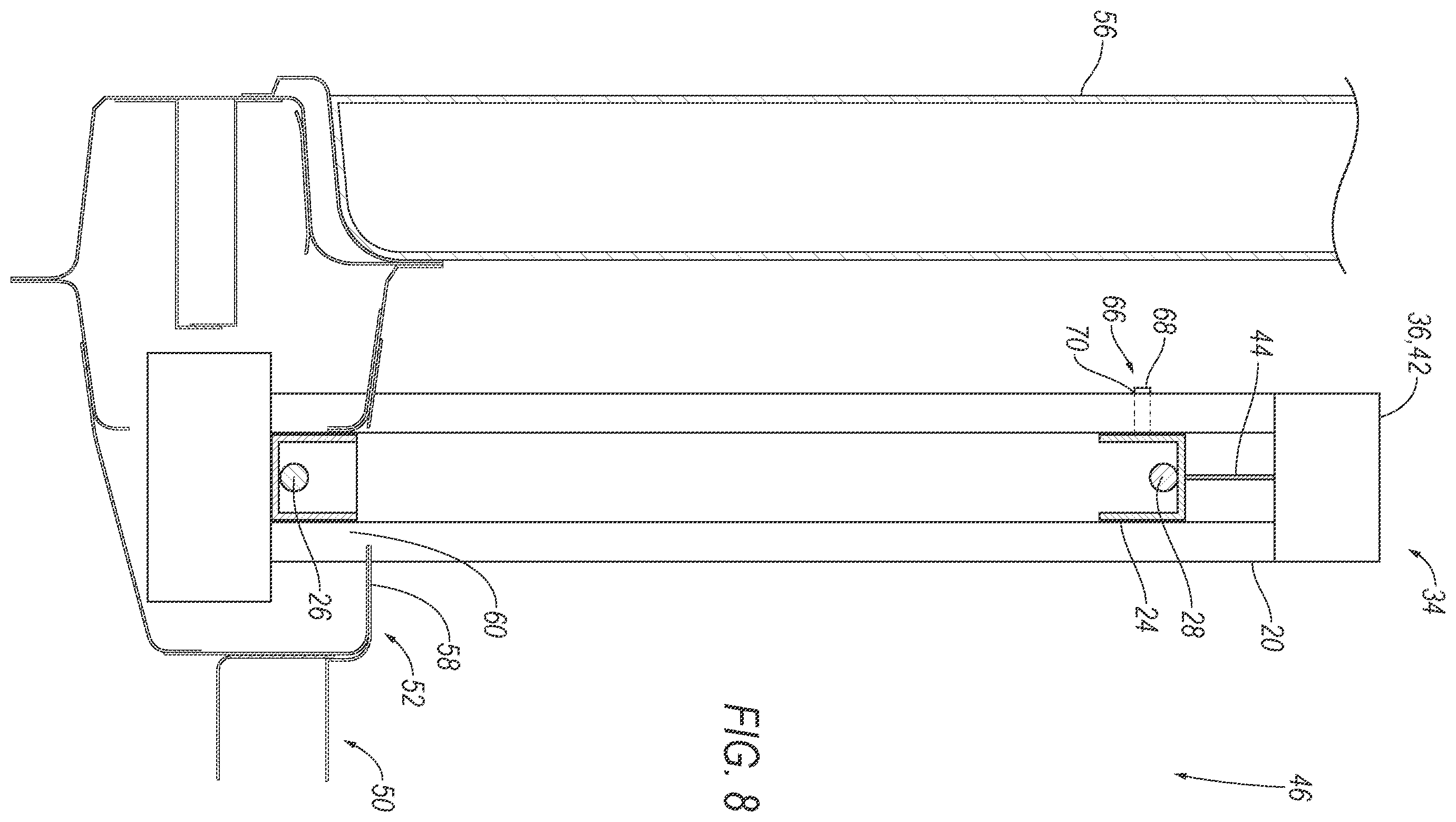 Patent US12576699 Figure 8 – Cable deployable across vehicle door opening