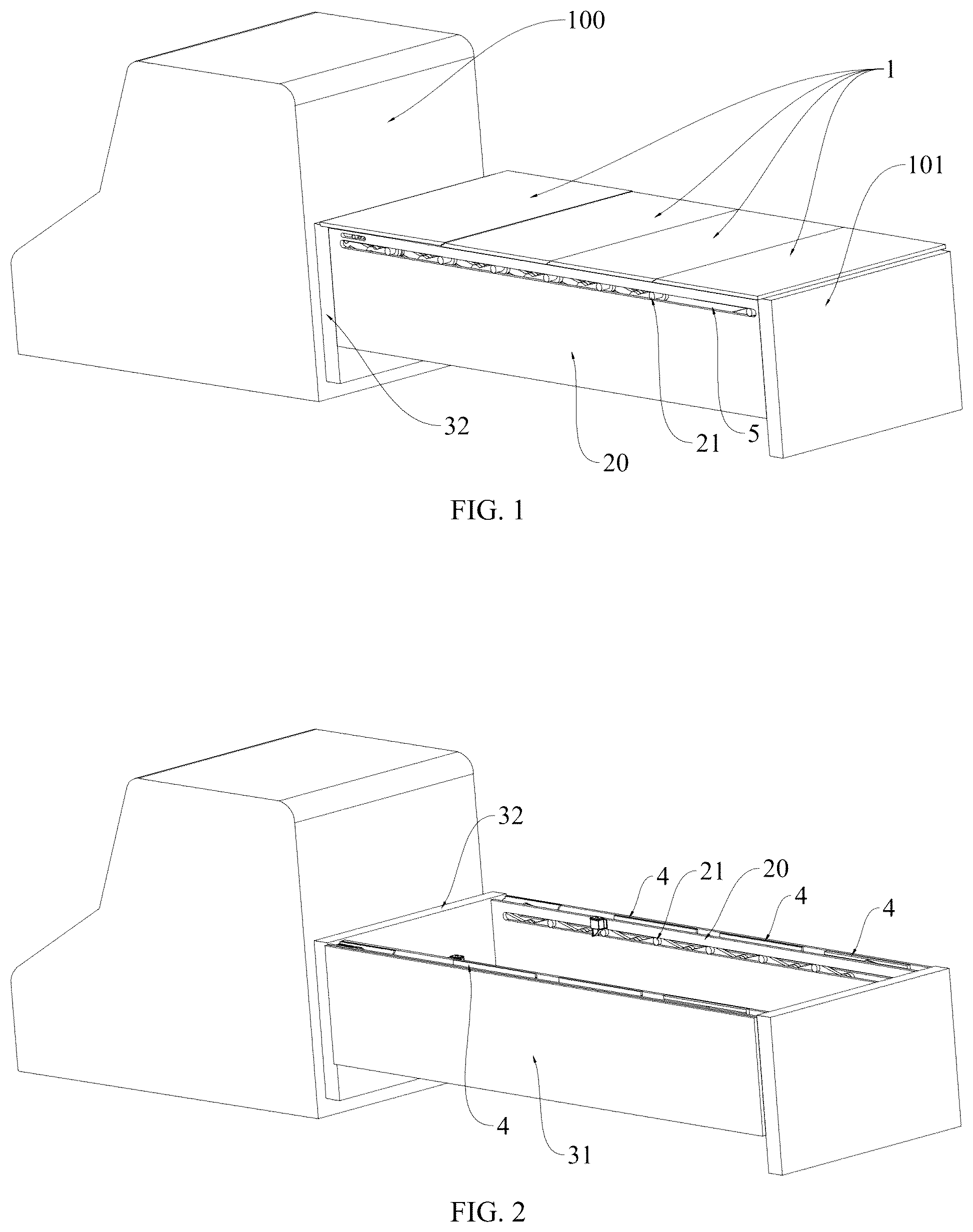 Patent US12576702 Figure 1 – Pickup truck tonneau cover