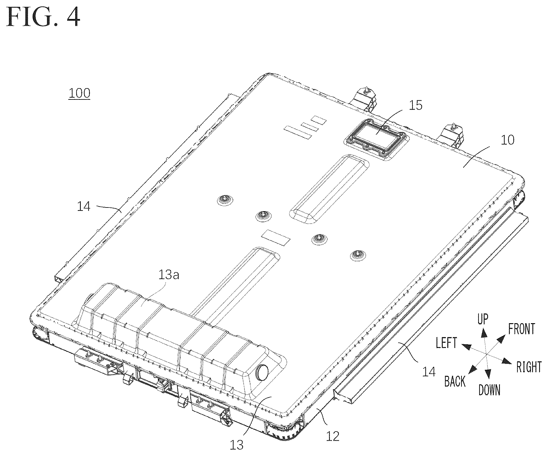 Patent US12576705 Figure 4 – Battery pack and vehicle