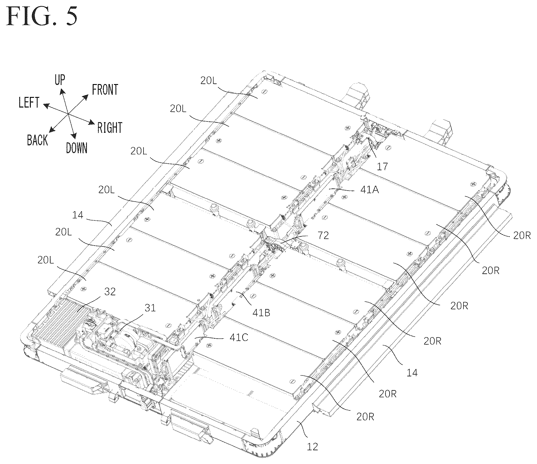 Patent US12576705 Figure 5 – Battery pack and vehicle