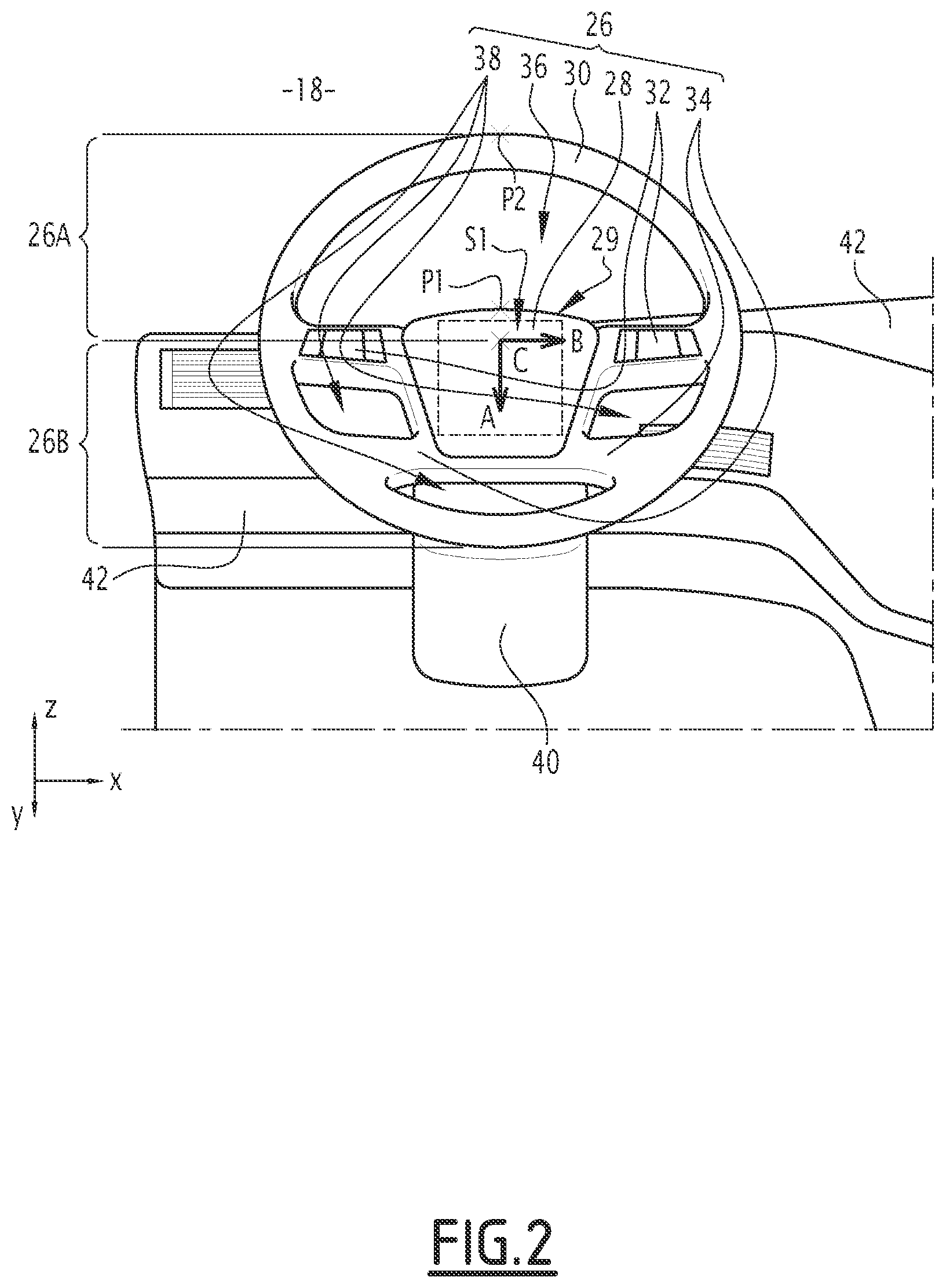 Patent US12576710 Figure 2 – Truck cabin