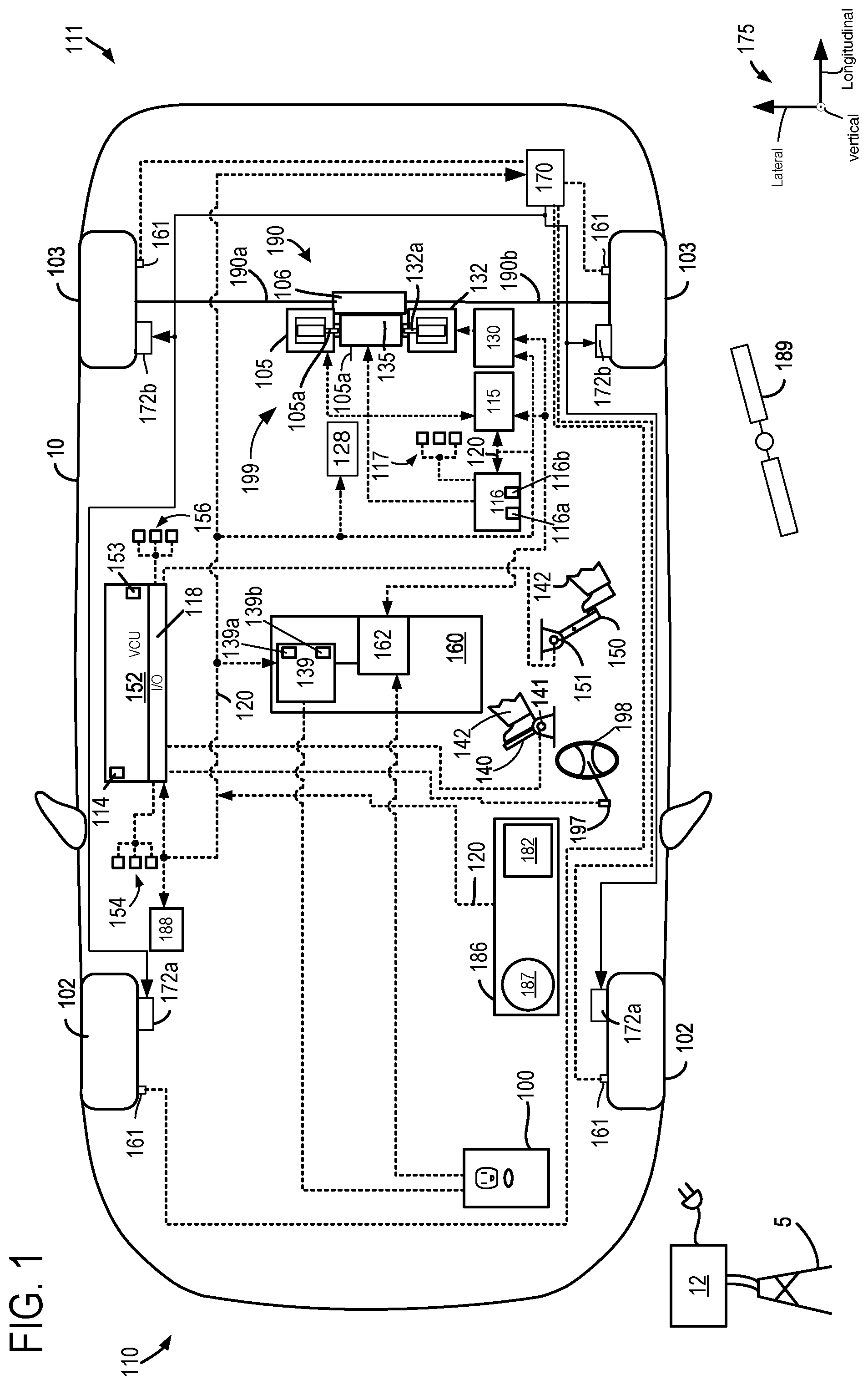 Patent US12576720 Figure 1 – System and method for operating a vehicle with electric power take-off