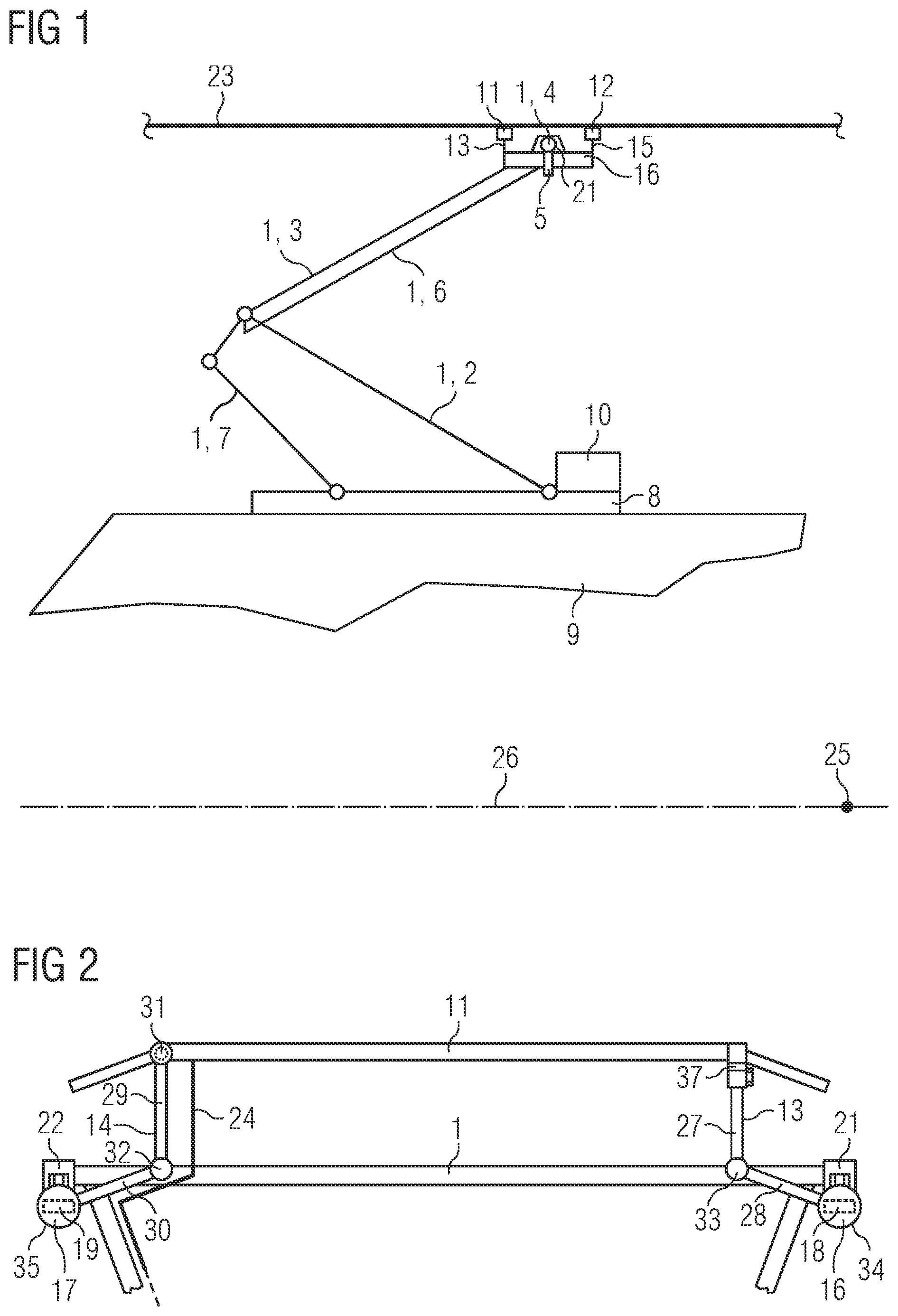 Patent US12576723 Figure 1 – Electrical contacting apparatus for a current collector of a vehicle, current collector and vehicle