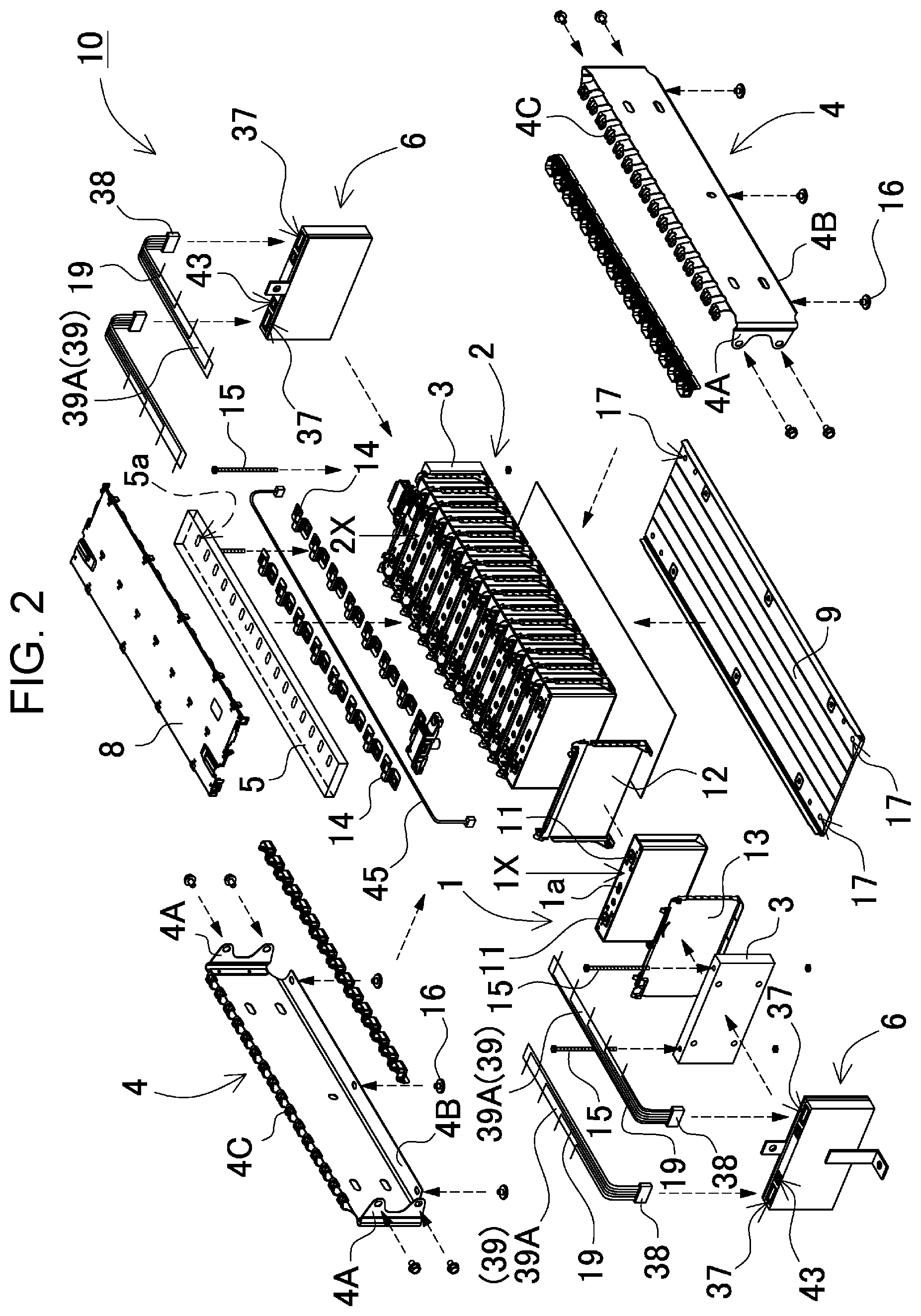 Patent US12576729 Figure 2 – Battery module, power supply device comprising battery module, and electric vehicle and power storage device comprising power supply device