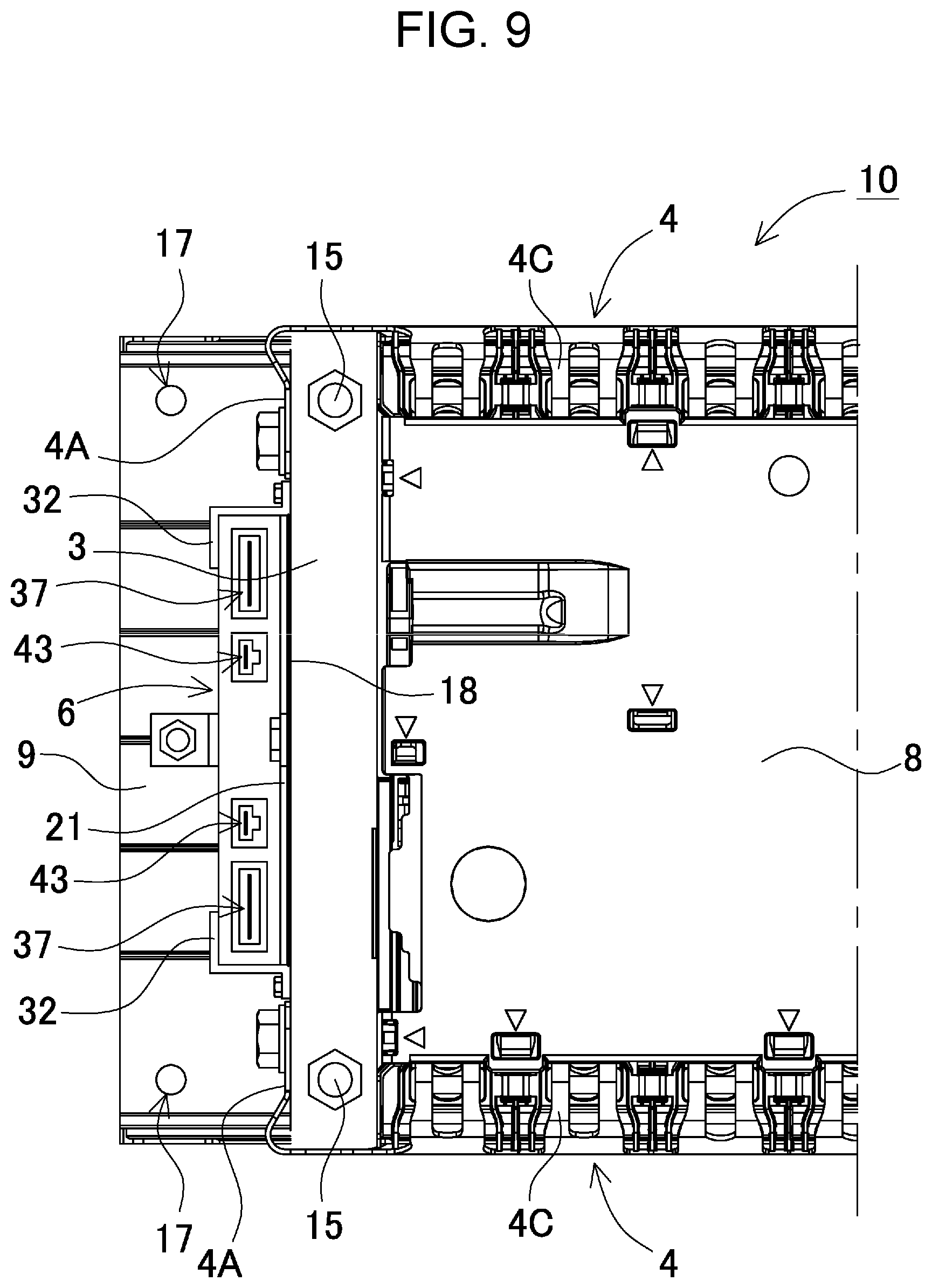 Patent US12576729 Figure 9 – Battery module, power supply device comprising battery module, and electric vehicle and power storage device comprising power supply device