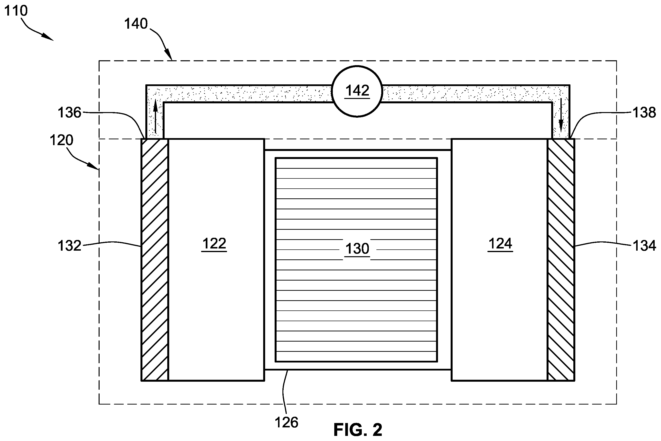 Patent US12576730 Figure 2 – Battery assemblies, vehicles, and methods with pouch-type battery cells having terminal end caps