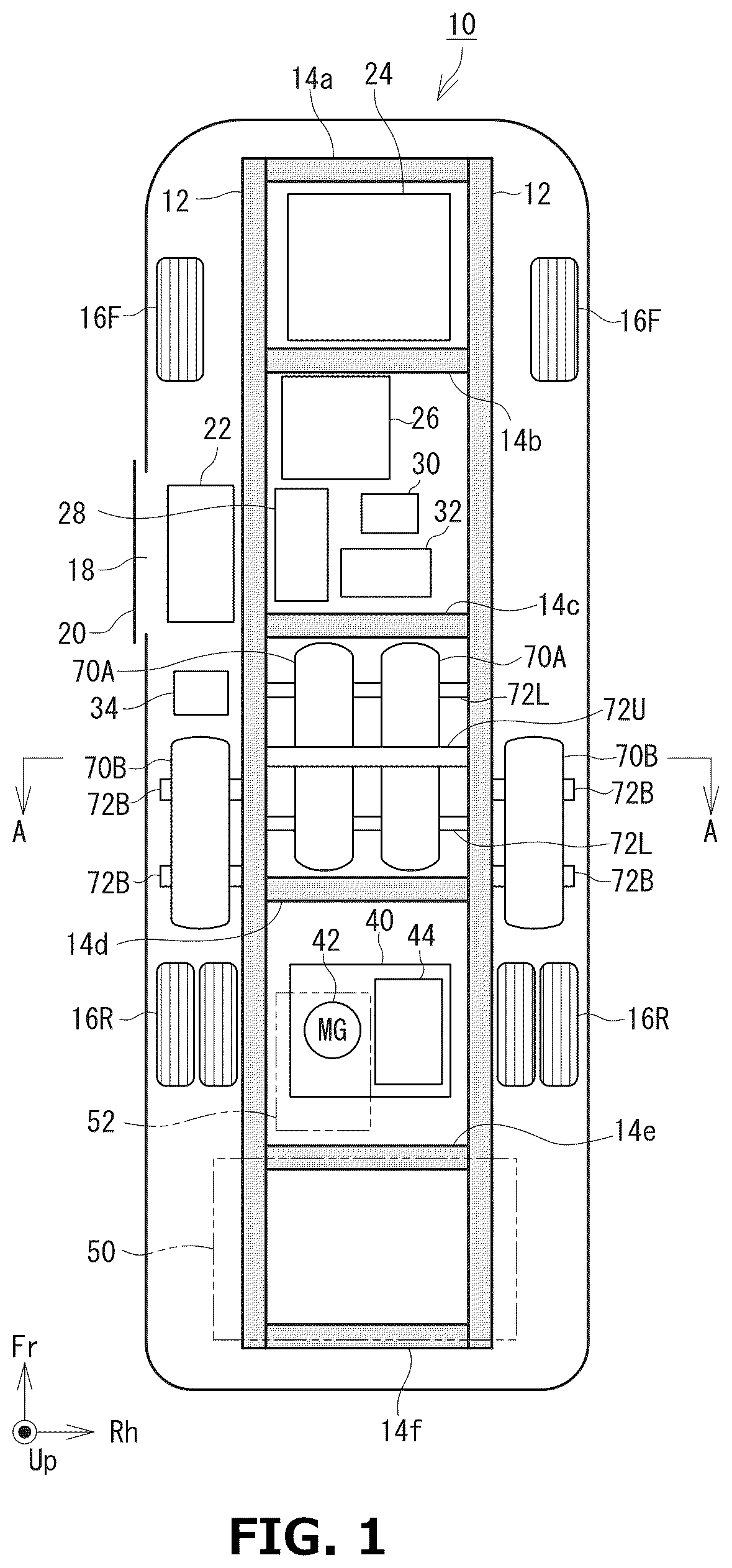 Patent US12576731 Figure 1 – Fuel cell electric vehicle