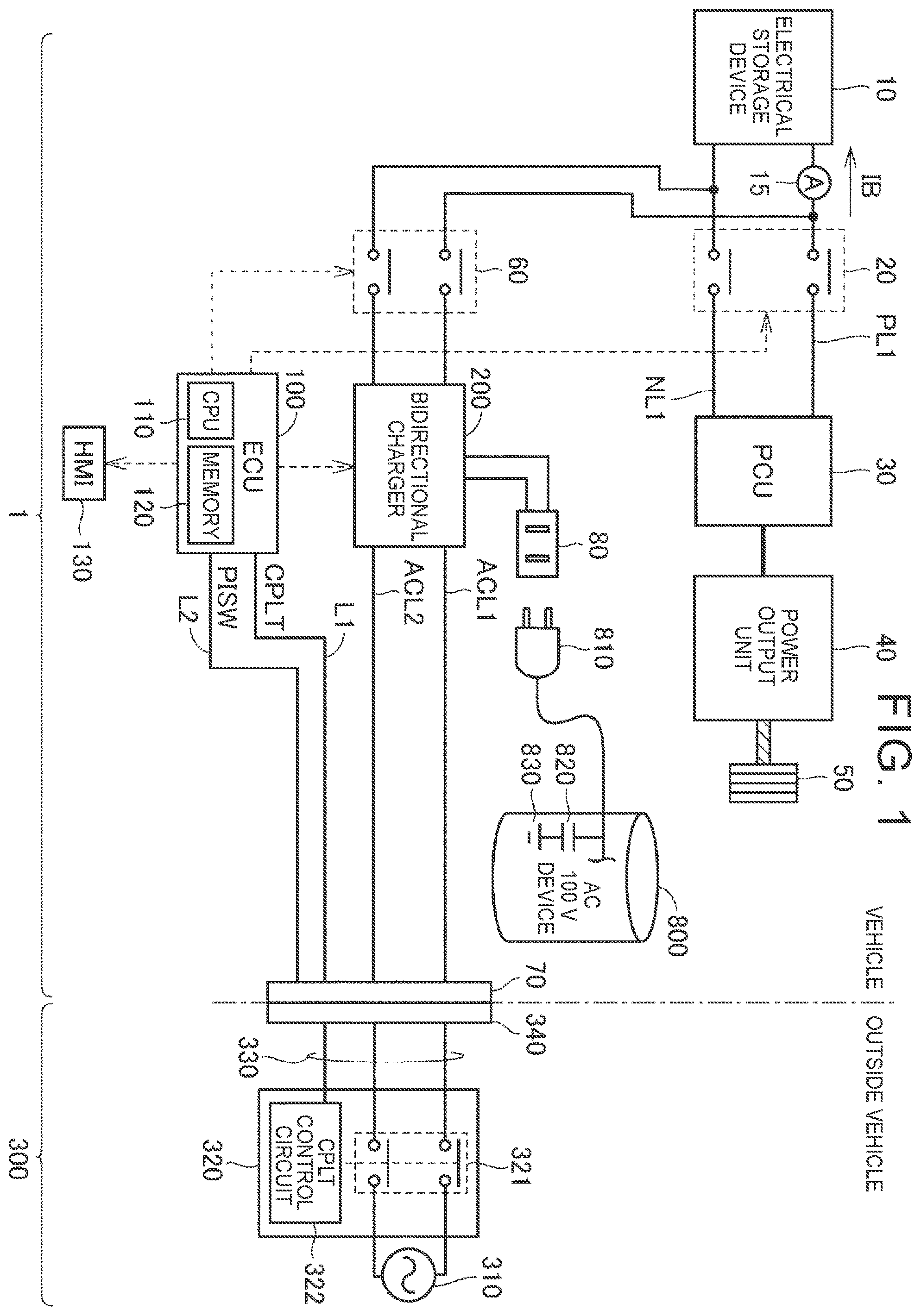 Patent US12576735 — Charge and discharge system, vehicle, and control method for charge and discharge system — Figure 1