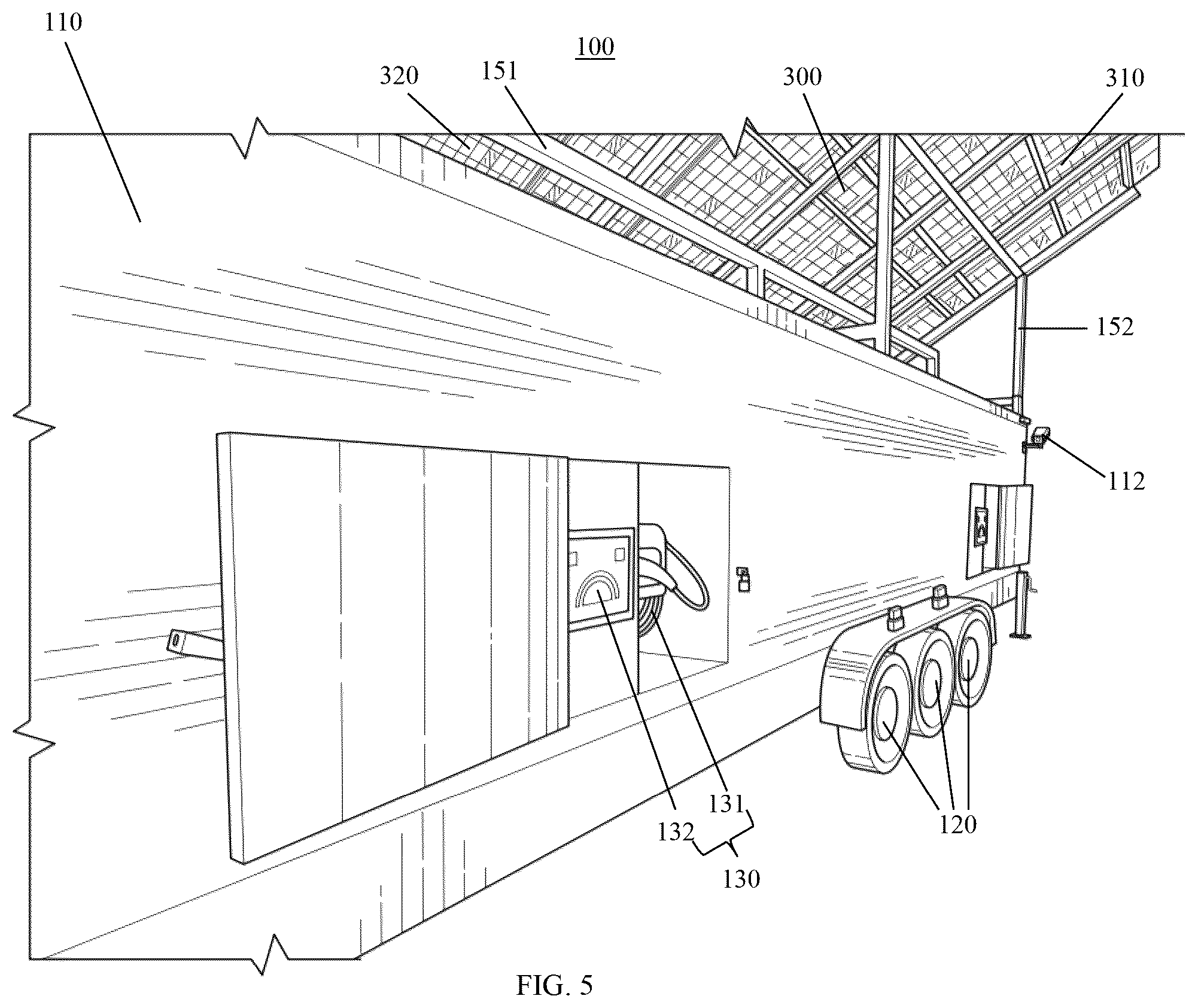 Patent US12576740 Figure 5 – Electric vehicle charging station