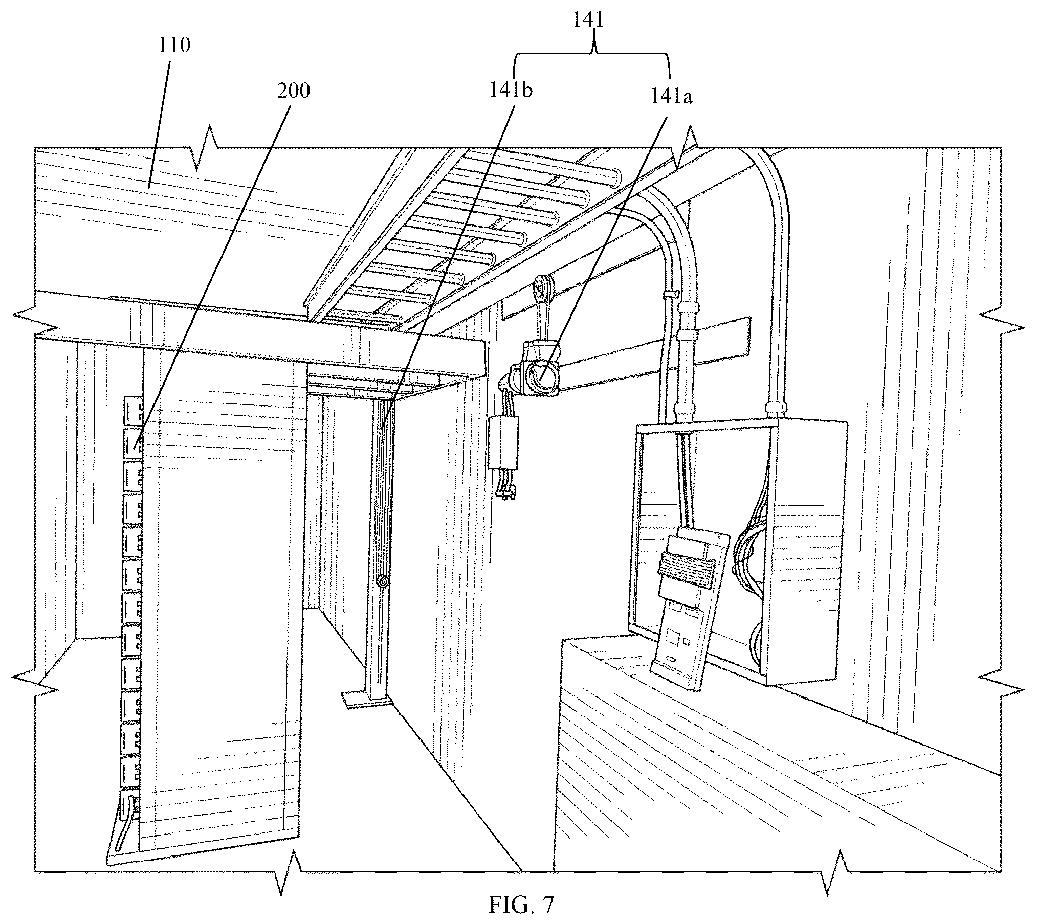 Patent US12576740 Figure 7 – Electric vehicle charging station