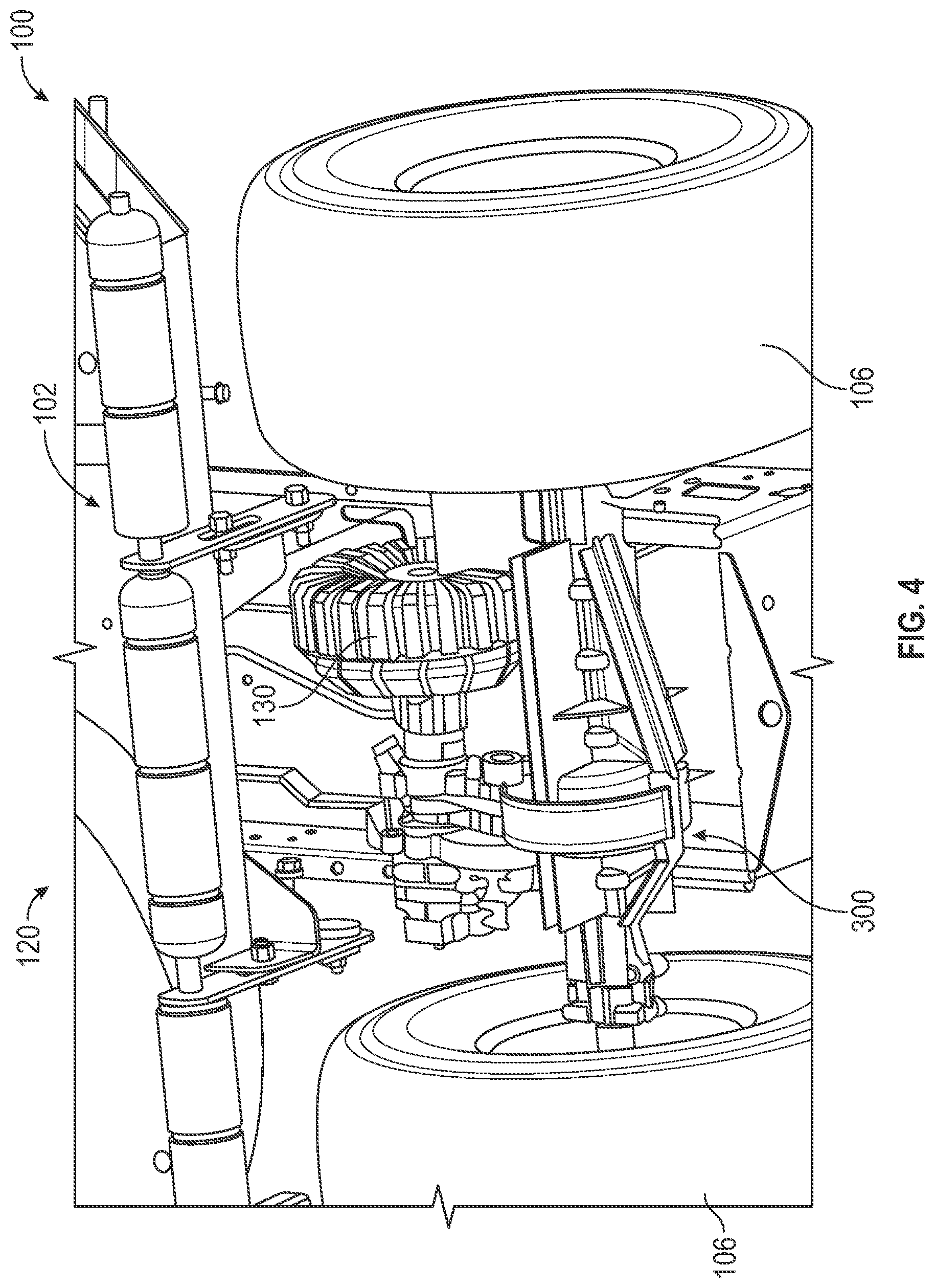 Patent US12576746 Figure 4 – Lawn tractor with removable battery packs
