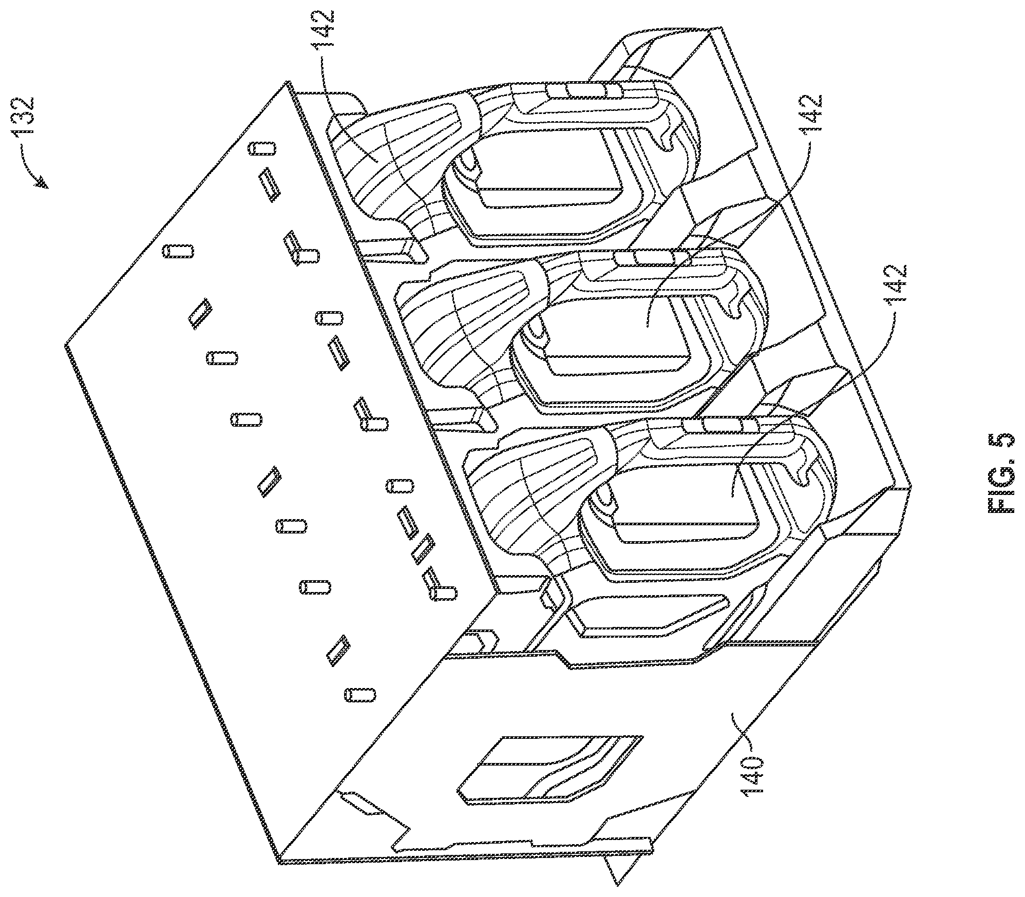 Patent US12576746 Figure 5 – Lawn tractor with removable battery packs