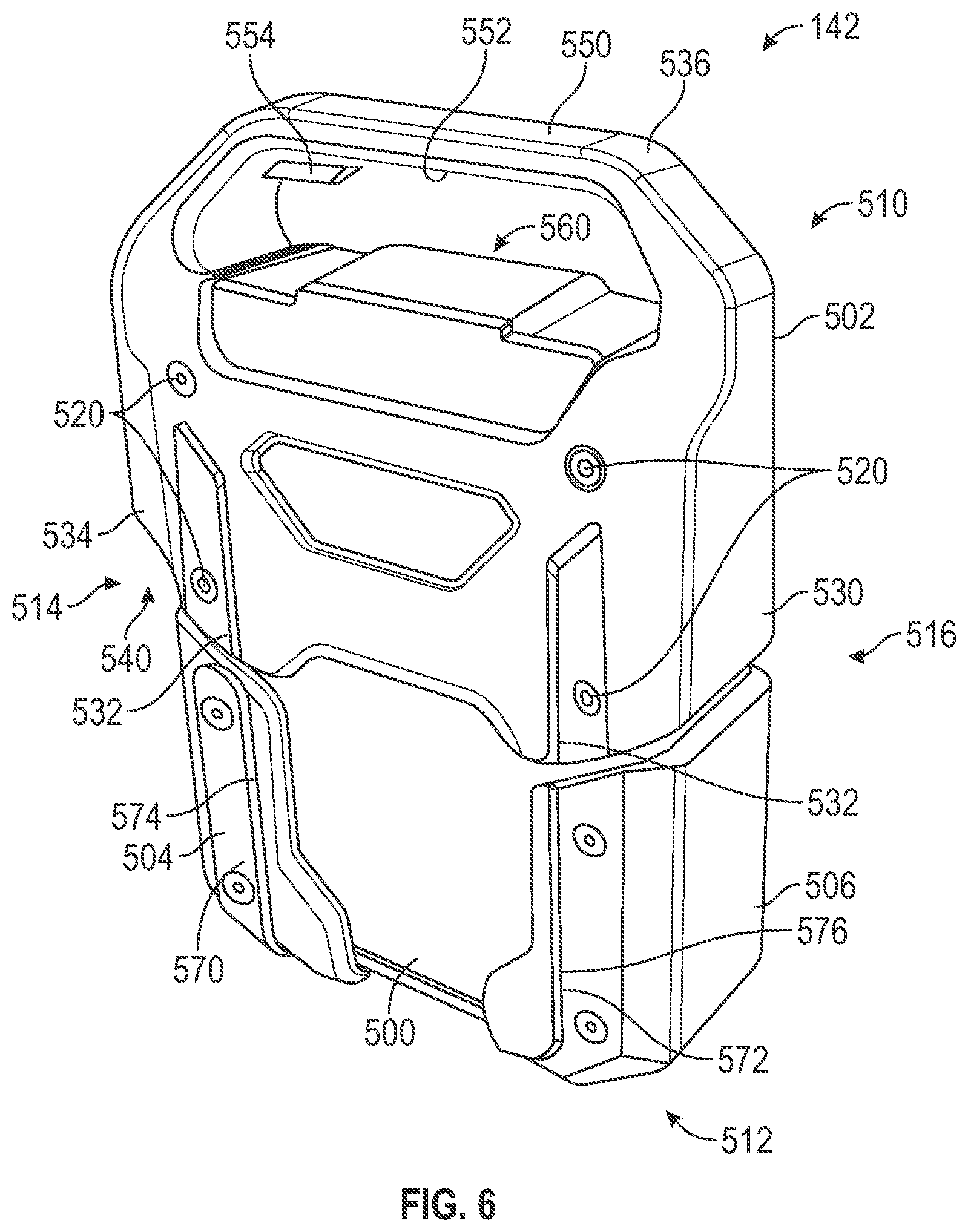 Patent US12576746 Figure 6 – Lawn tractor with removable battery packs