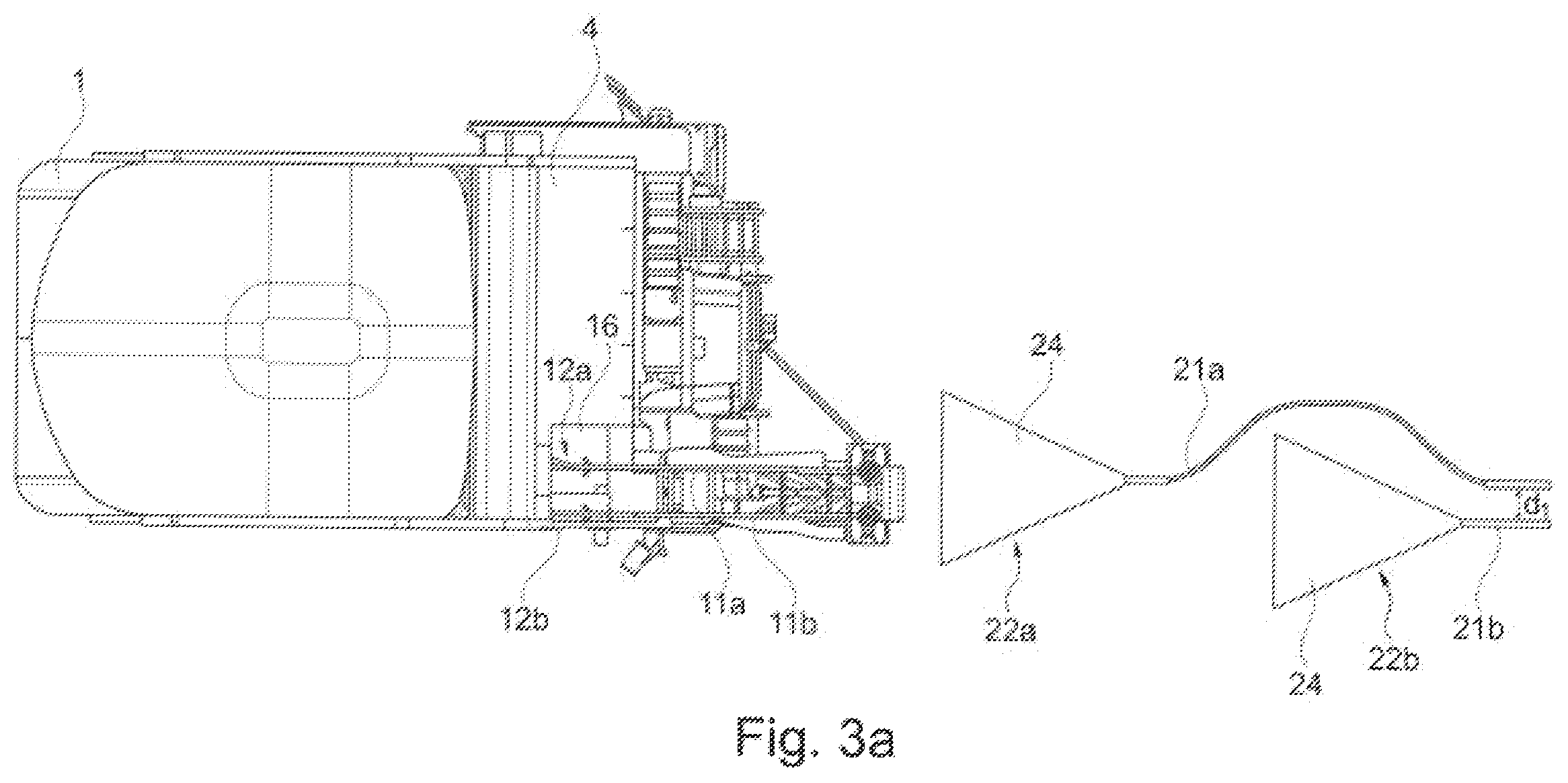 Patent US12576751 Figure 3 – Overhead line system for construction machines for piece good and bulk material transport and construction machine