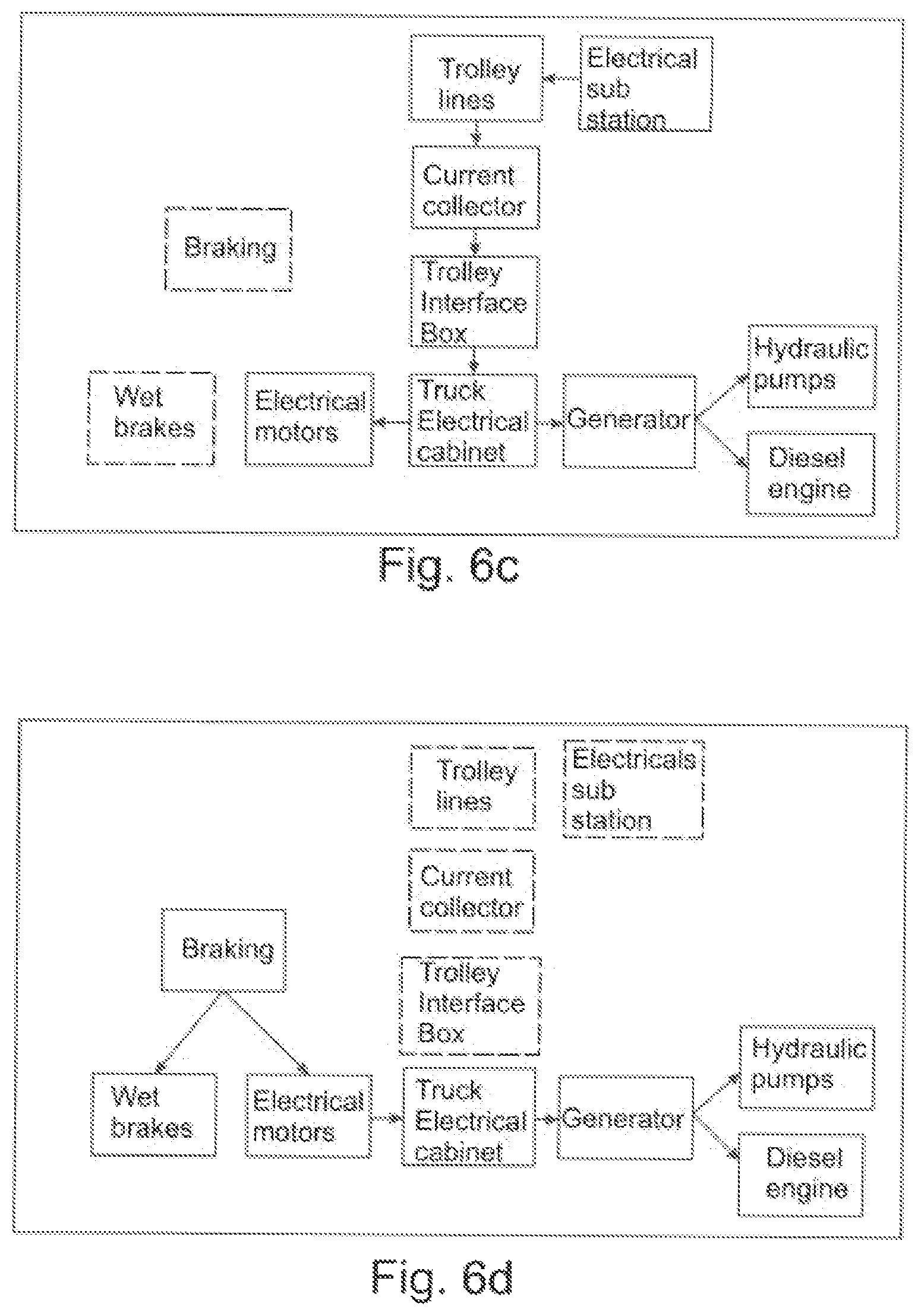 Patent US12576751 Figure 9 – Overhead line system for construction machines for piece good and bulk material transport and construction machine