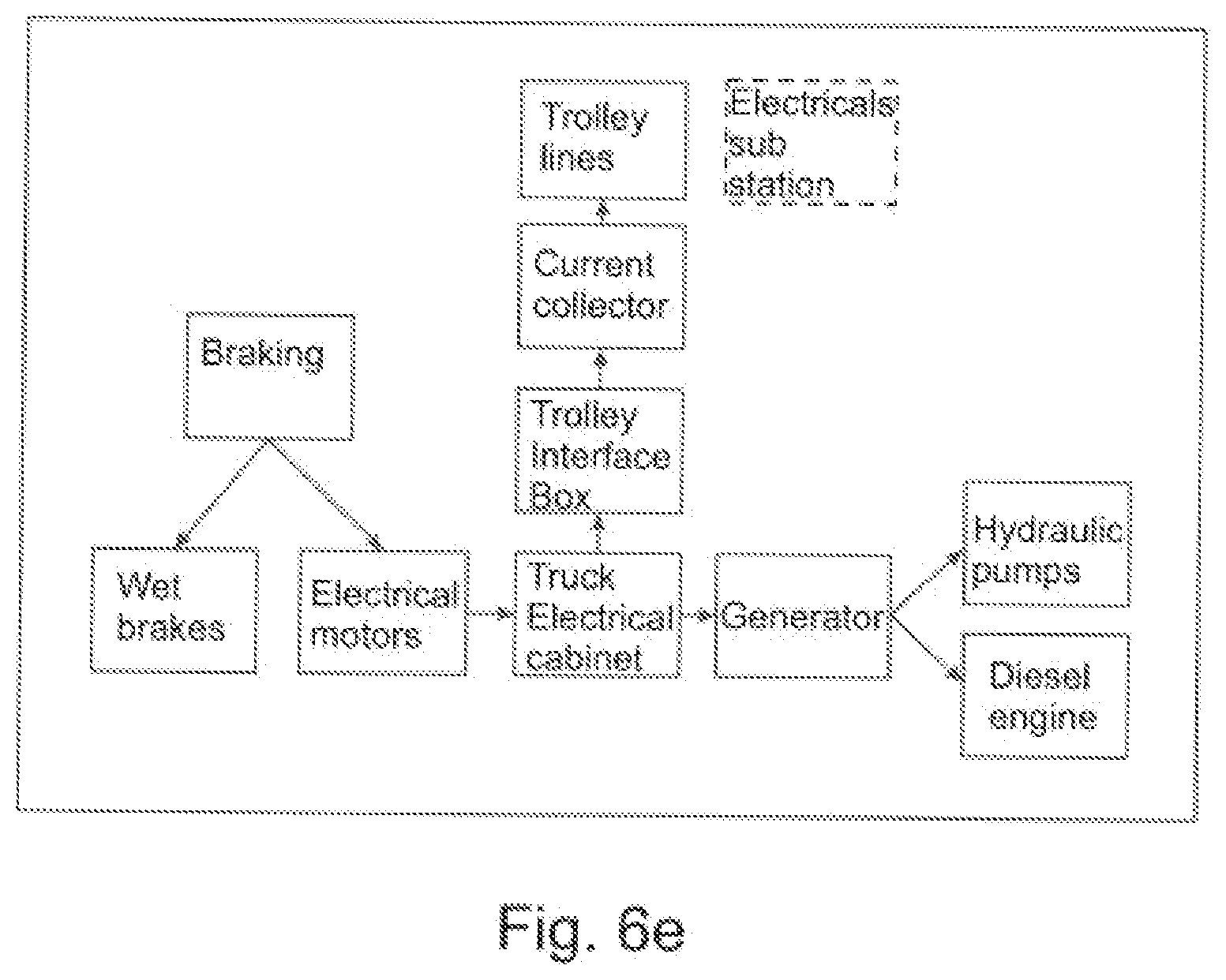 Patent US12576751 Figure 10 – Overhead line system for construction machines for piece good and bulk material transport and construction machine