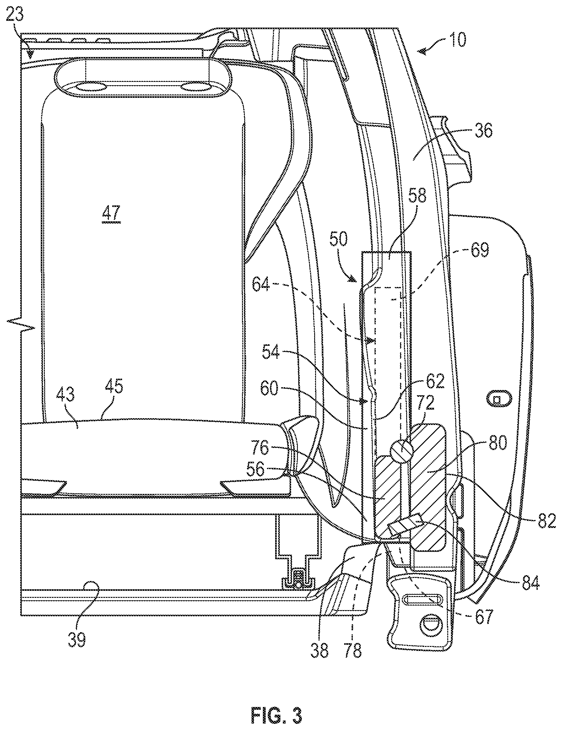 Patent US12576753 Figure 3 – Entry and egress system for a vehicle