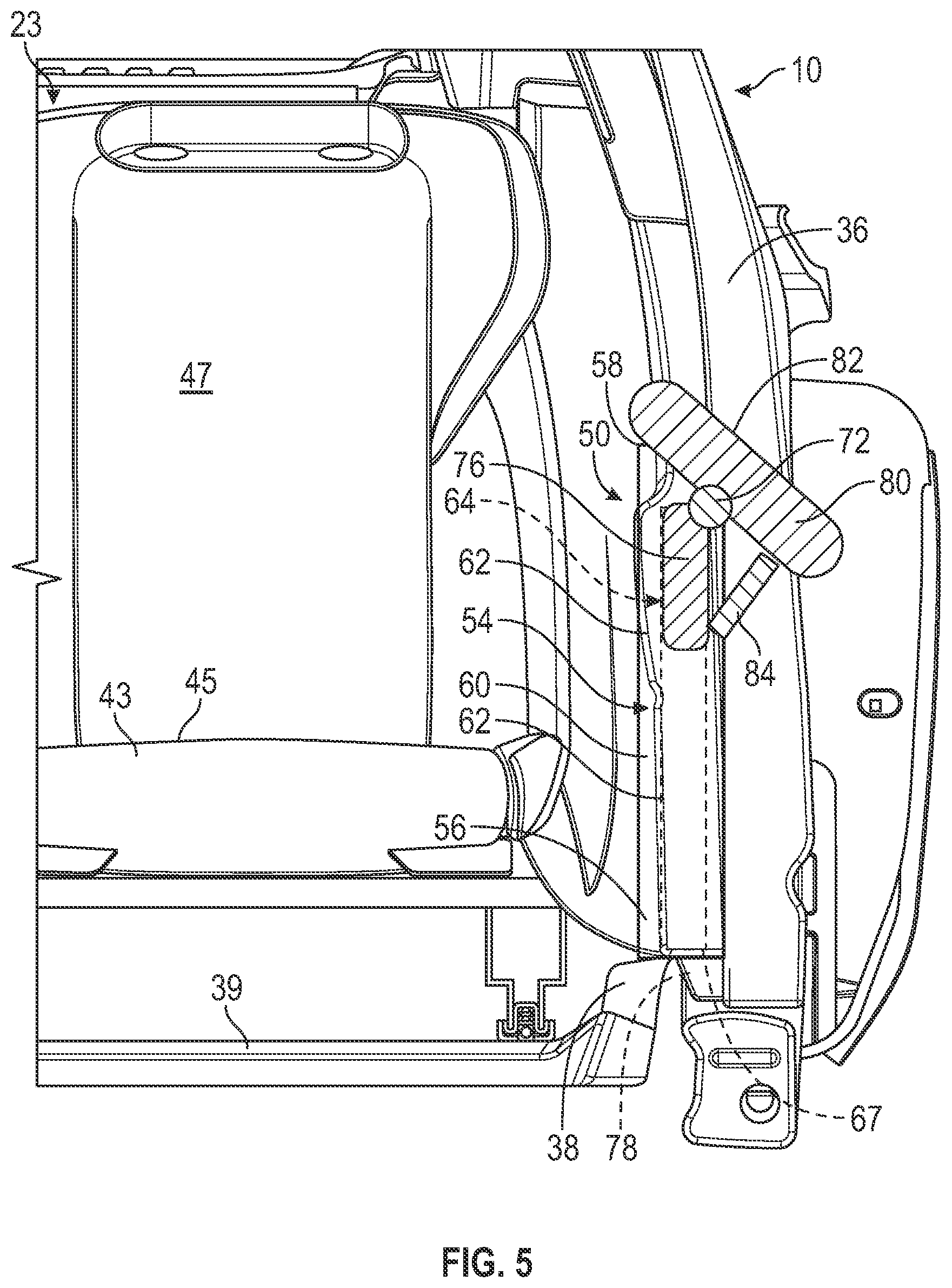 Patent US12576753 Figure 5 – Entry and egress system for a vehicle