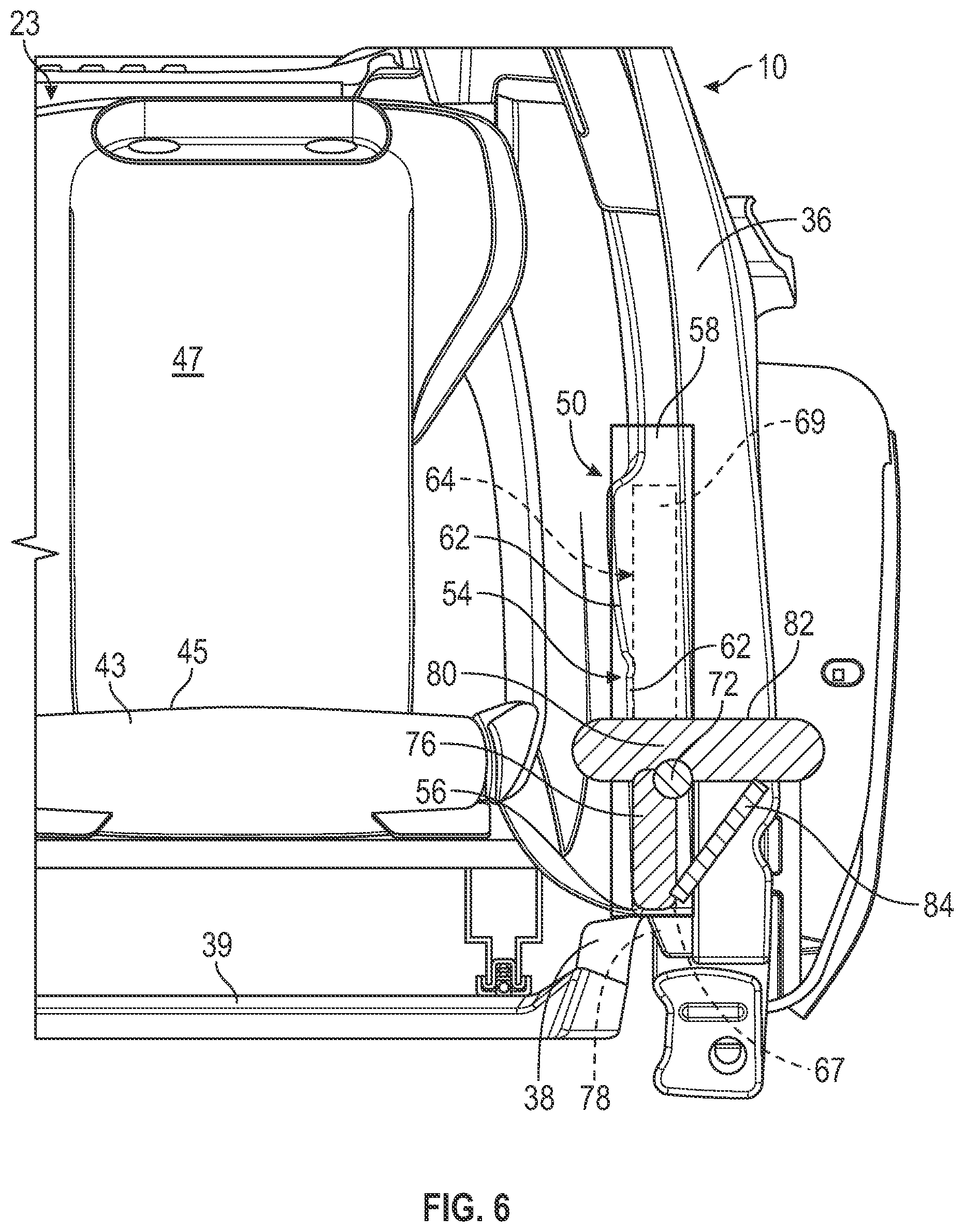 Patent US12576753 Figure 6 – Entry and egress system for a vehicle