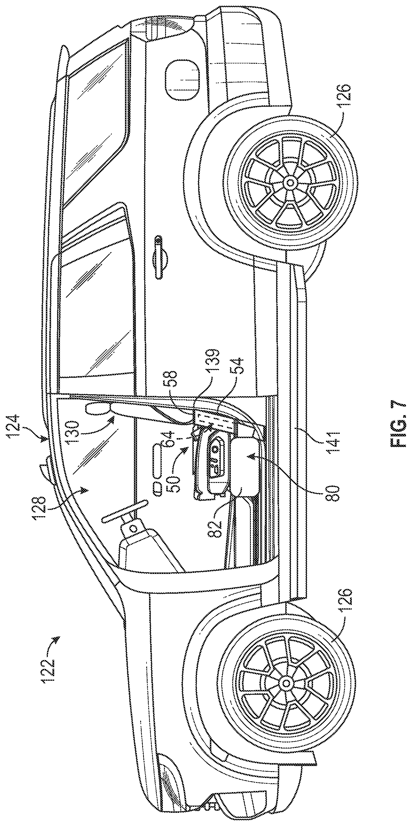 Patent US12576753 Figure 7 – Entry and egress system for a vehicle