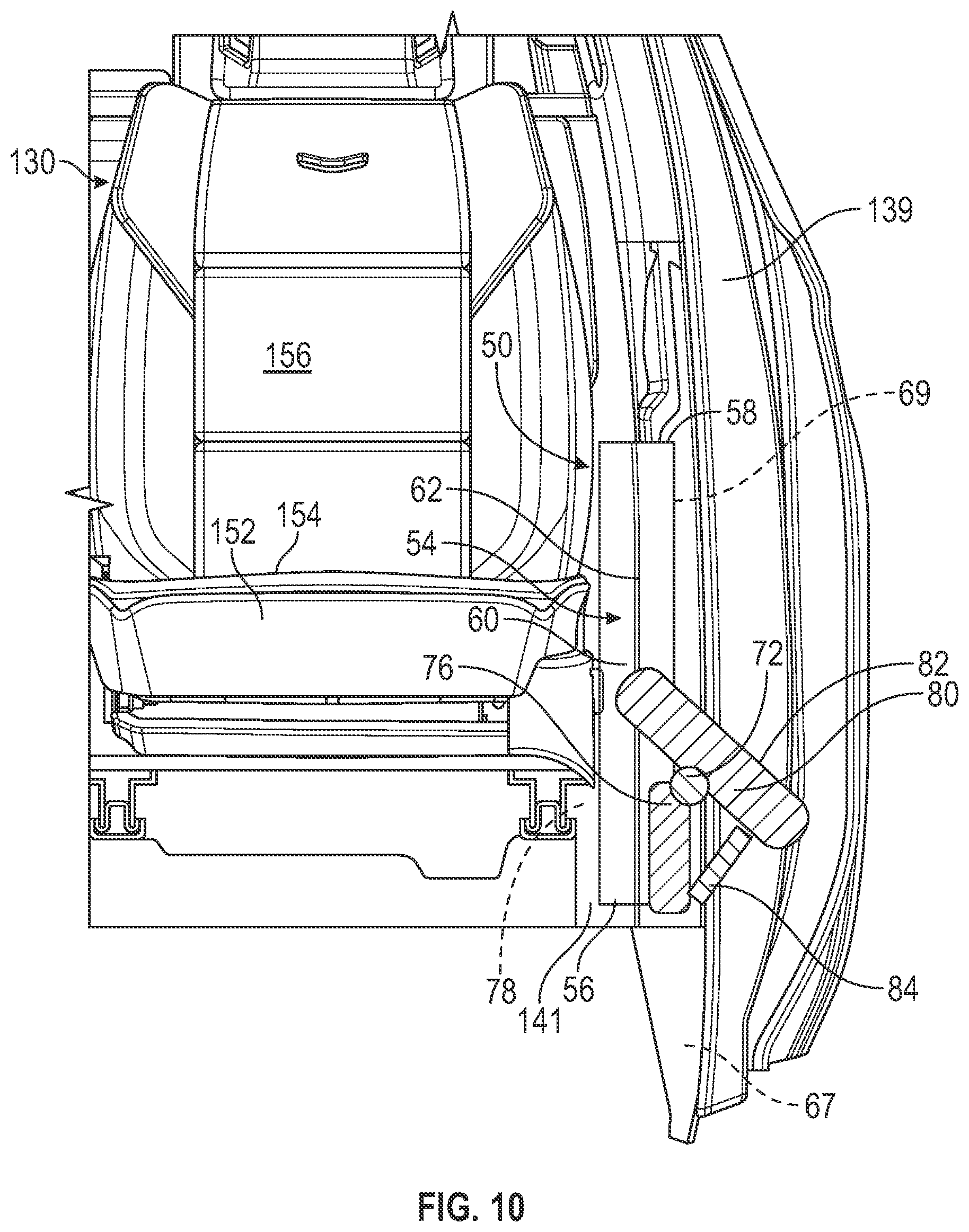 Patent US12576753 Figure 10 – Entry and egress system for a vehicle