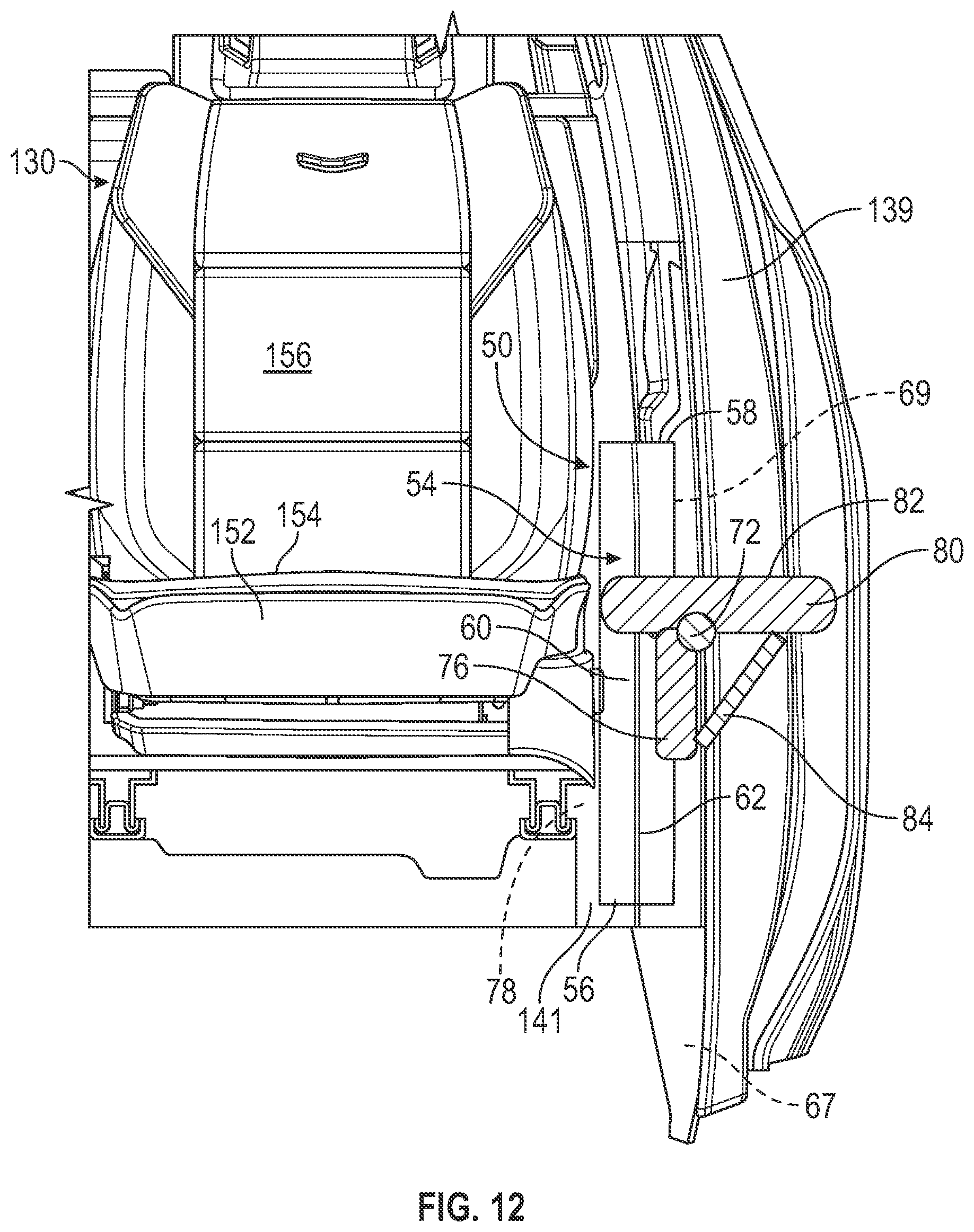 Patent US12576753 Figure 12 – Entry and egress system for a vehicle