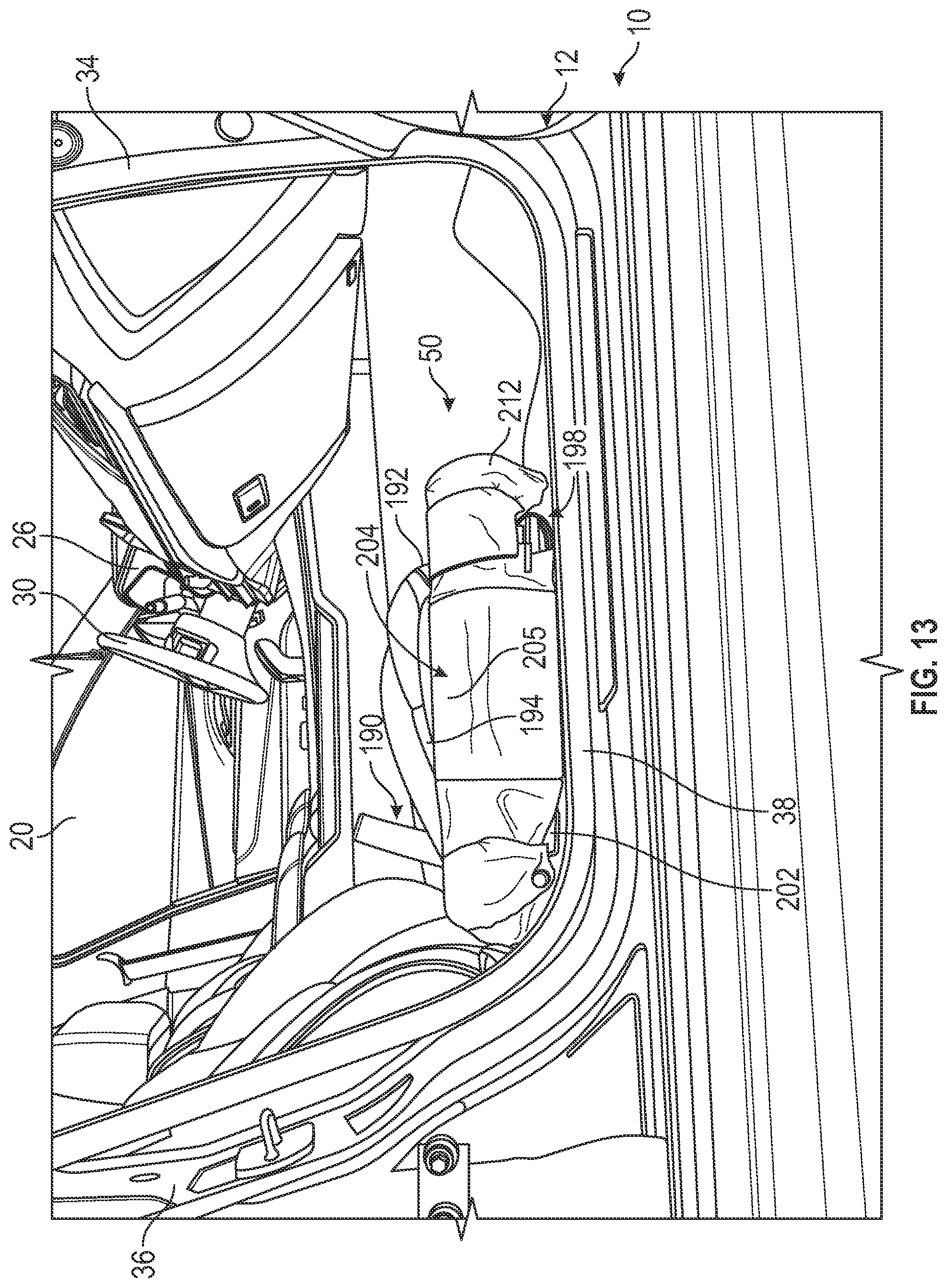 Patent US12576753 Figure 13 – Entry and egress system for a vehicle