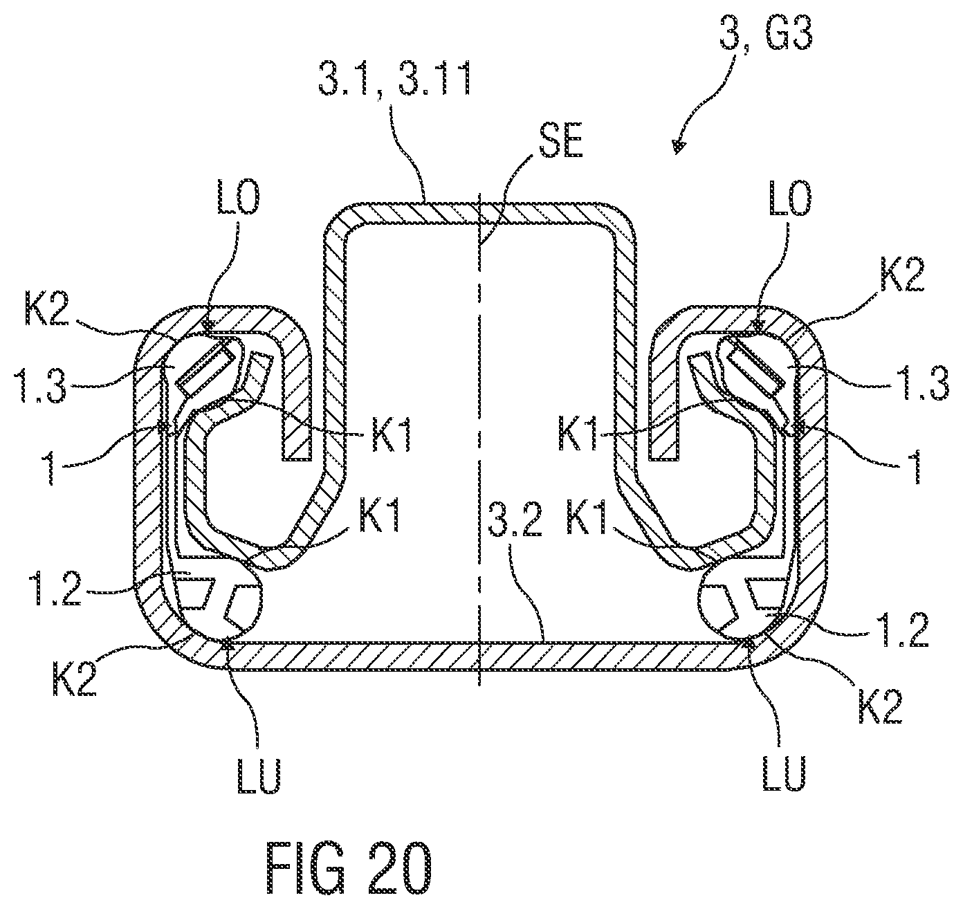 Patent US12576754 Figure 14 – Sliding block for a pair of seat rails, and vehicle seat