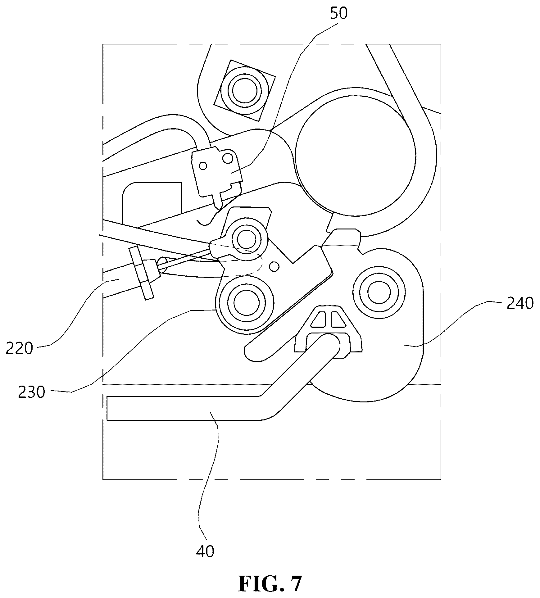 Patent US12576755 Figure 7 – Walk-in apparatus of vehicular seat