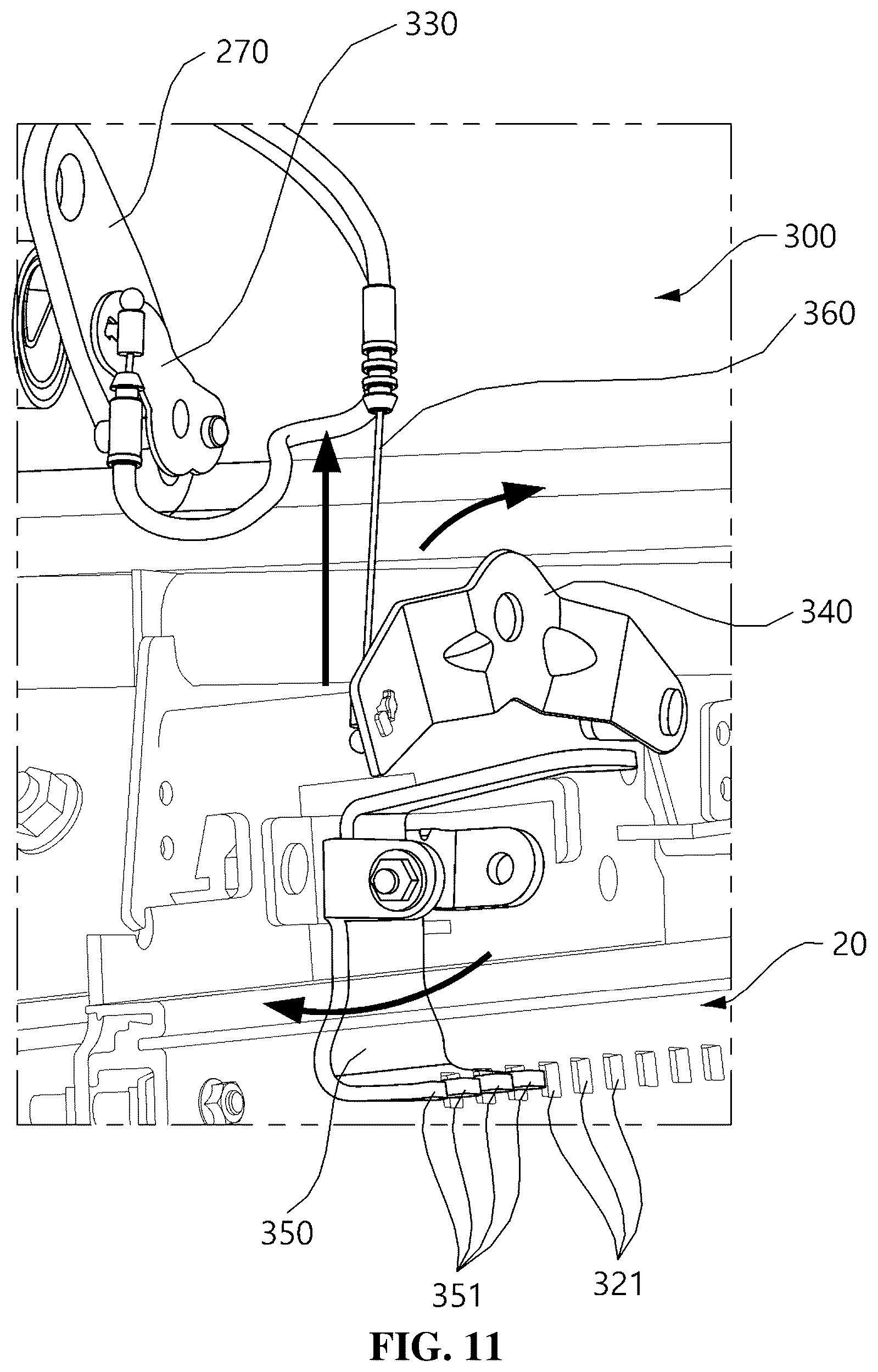 Patent US12576755 Figure 11 – Walk-in apparatus of vehicular seat