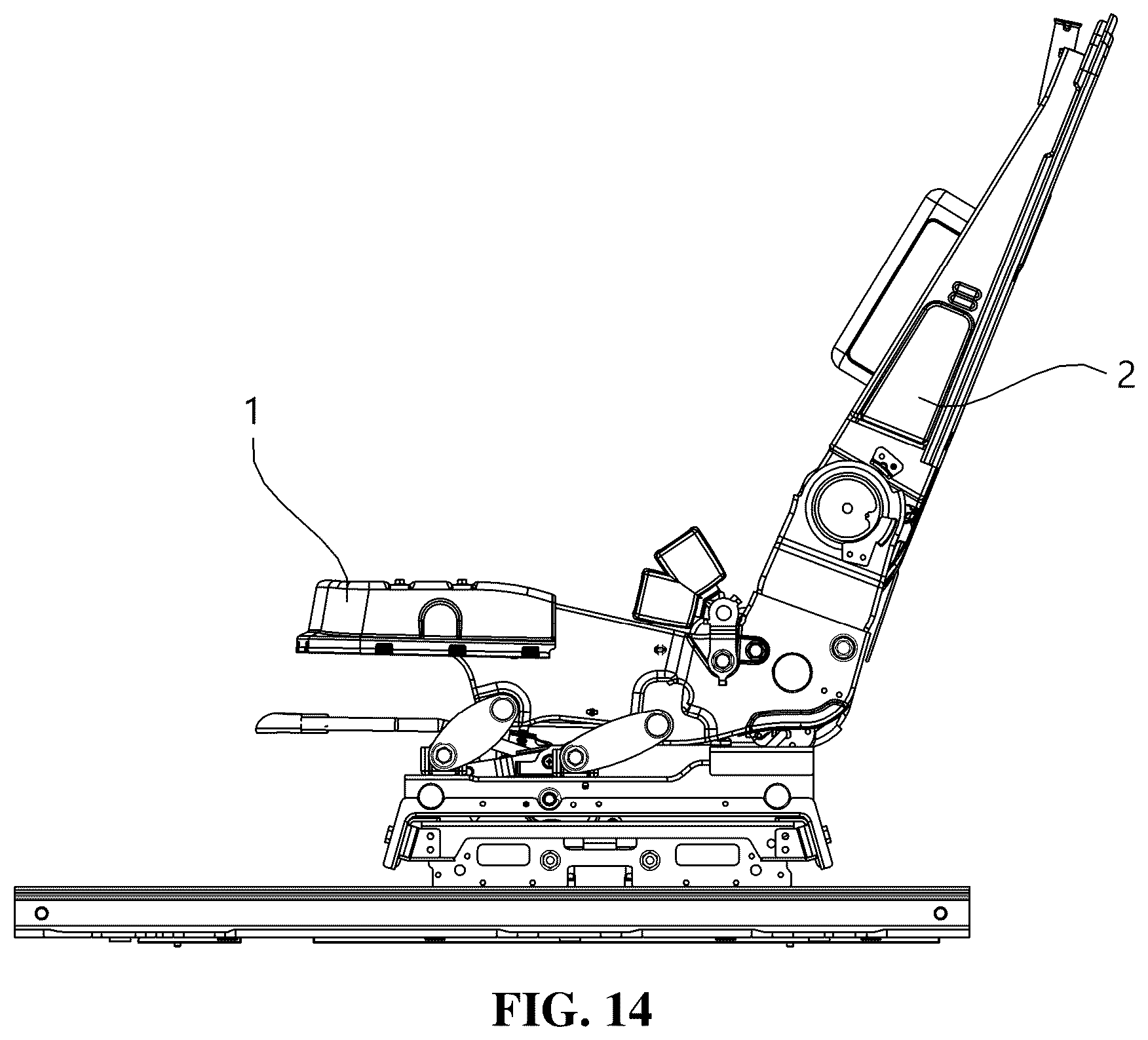 Patent US12576755 Figure 14 – Walk-in apparatus of vehicular seat