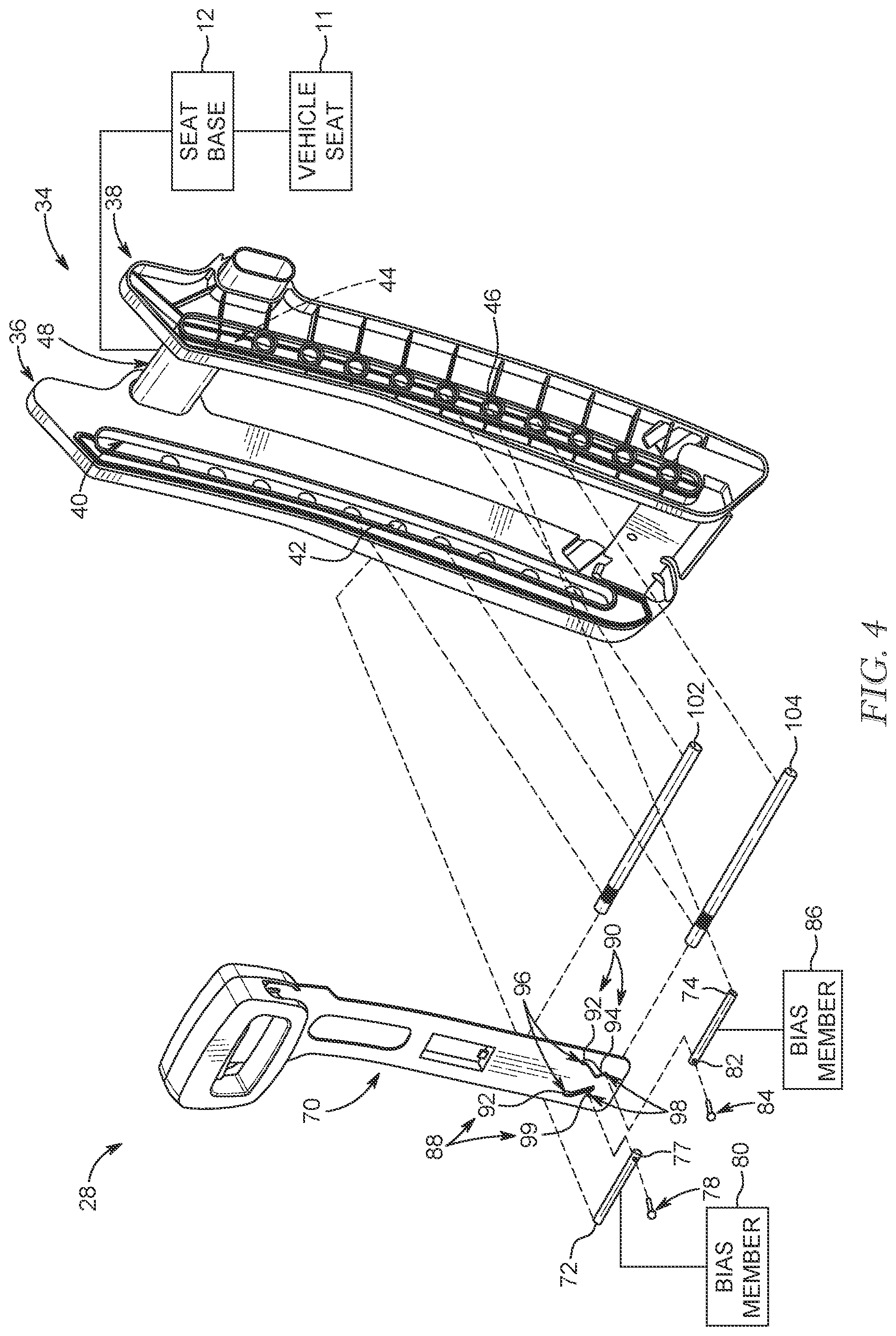 Patent US12576756 Figure 3 – Child restraint with movable headrest