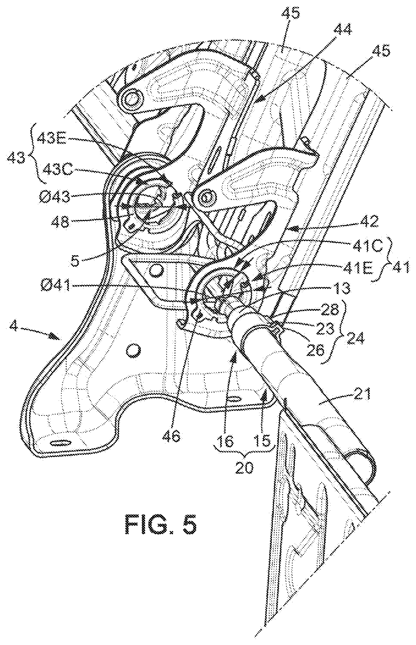 Patent US12576757 Figure 5 – Vehicle seat, for at least two users