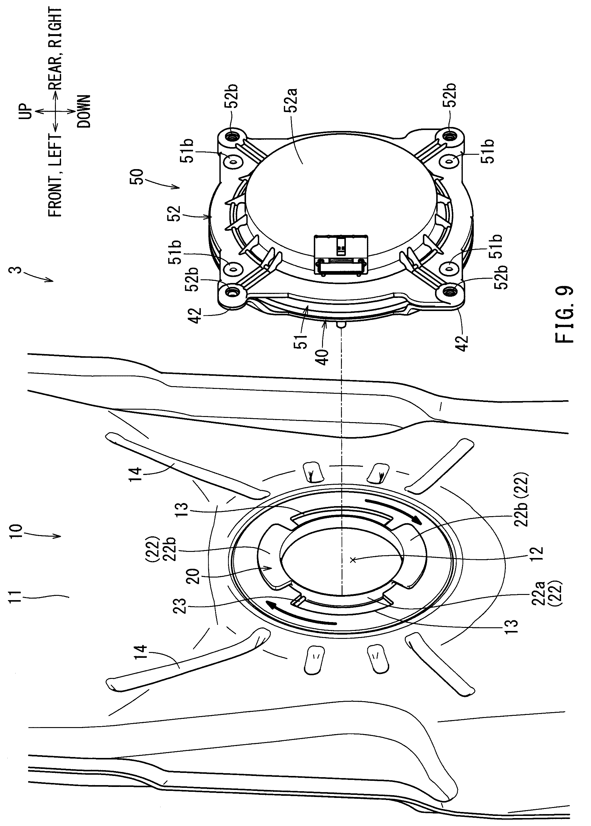 Patent US12576759 Figure 9 – Air conditioning flow channel unit for seat