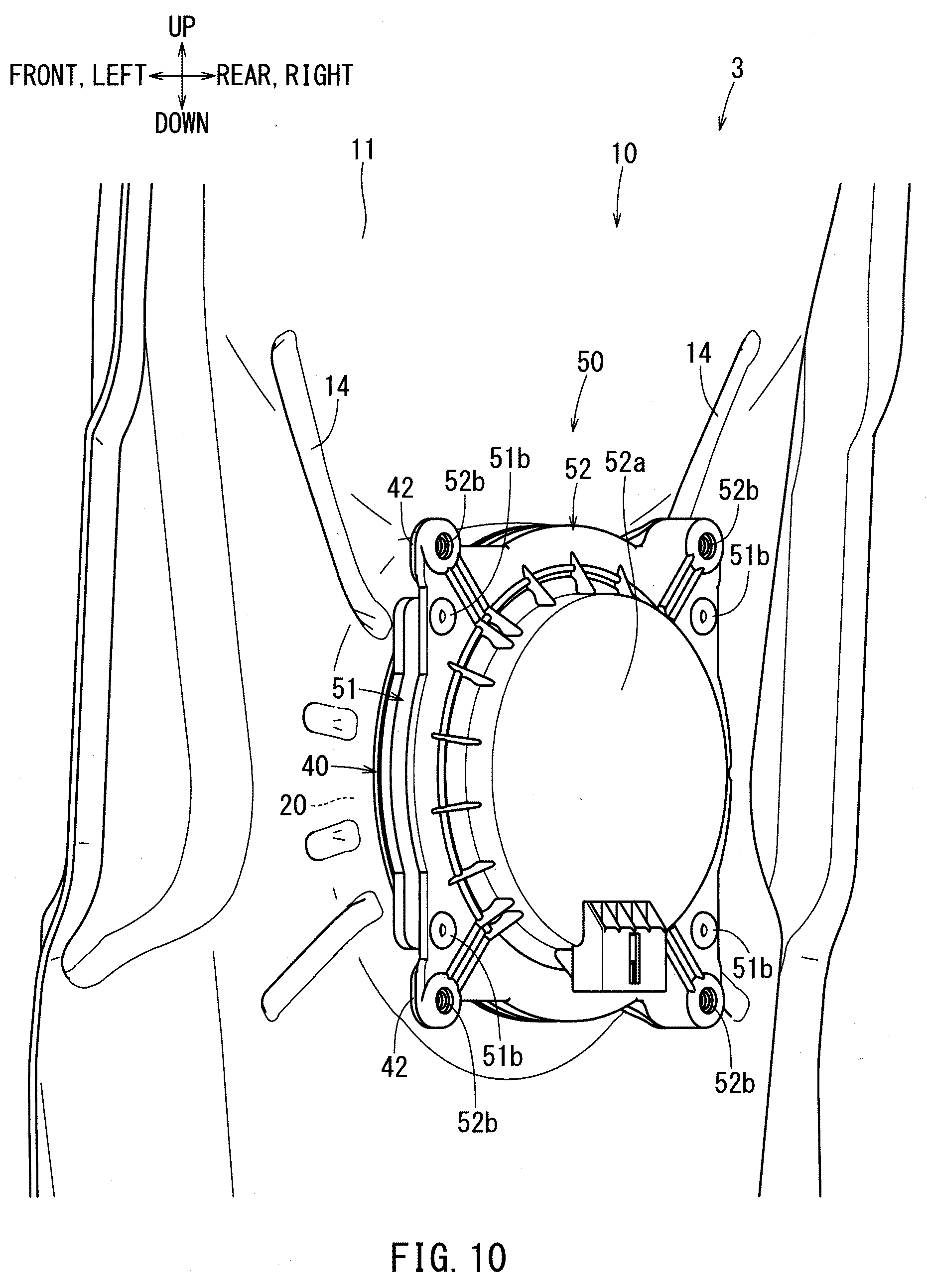 Patent US12576759 Figure 10 – Air conditioning flow channel unit for seat