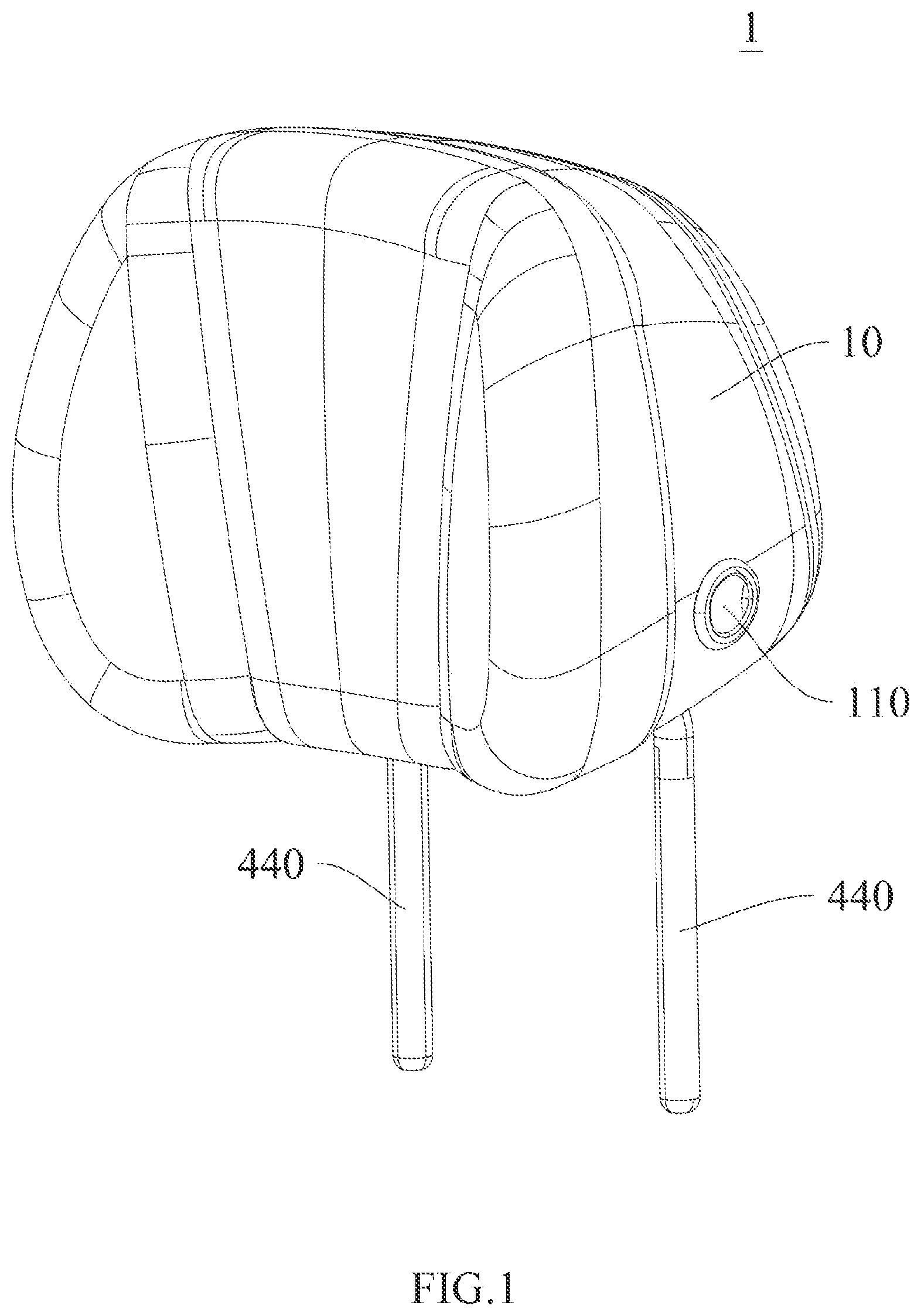 Patent US12576763 — Adjustment assembly and headrest — Figure 1