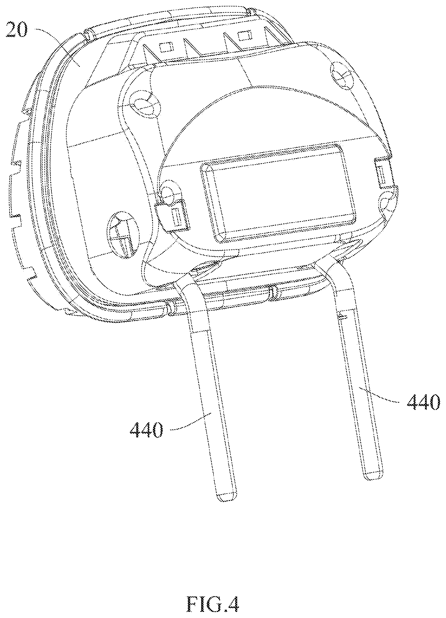 Patent US12576763 Figure 4 – Adjustment assembly and headrest