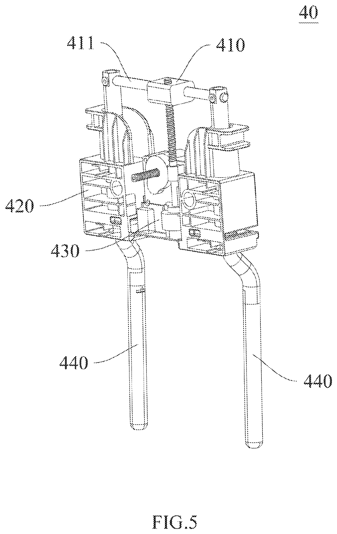 Patent US12576763 Figure 5 – Adjustment assembly and headrest