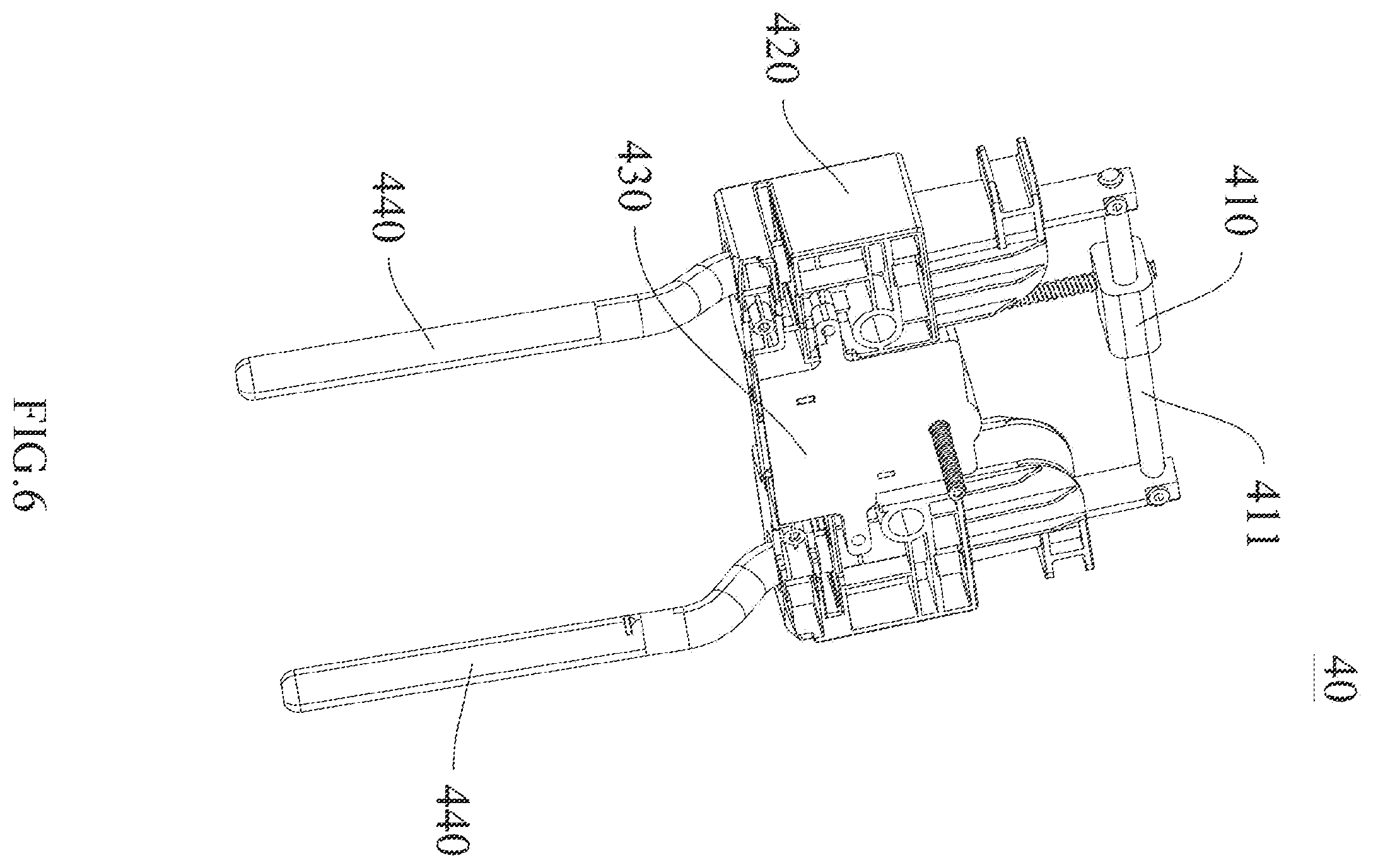 Patent US12576763 Figure 6 – Adjustment assembly and headrest